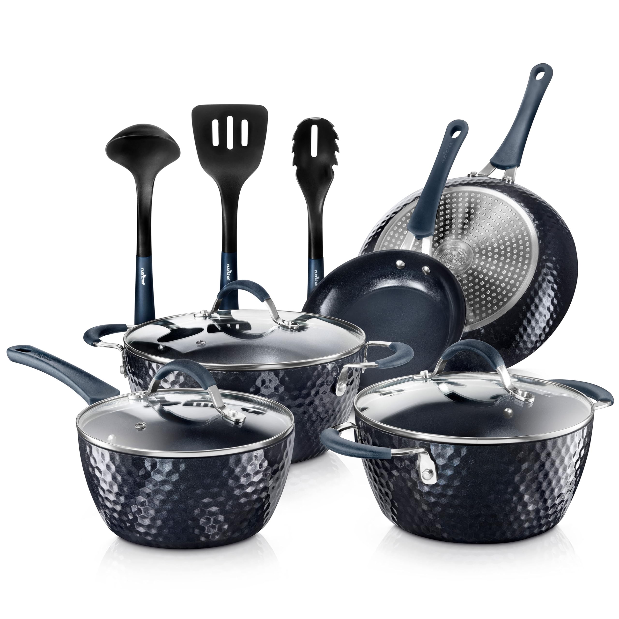 Foto 1 | Juego De Utensilios De Cocina Nutrichef Blue Diamond De Cerámica Antiadherente, 11 Unidades - Venta Internacional.