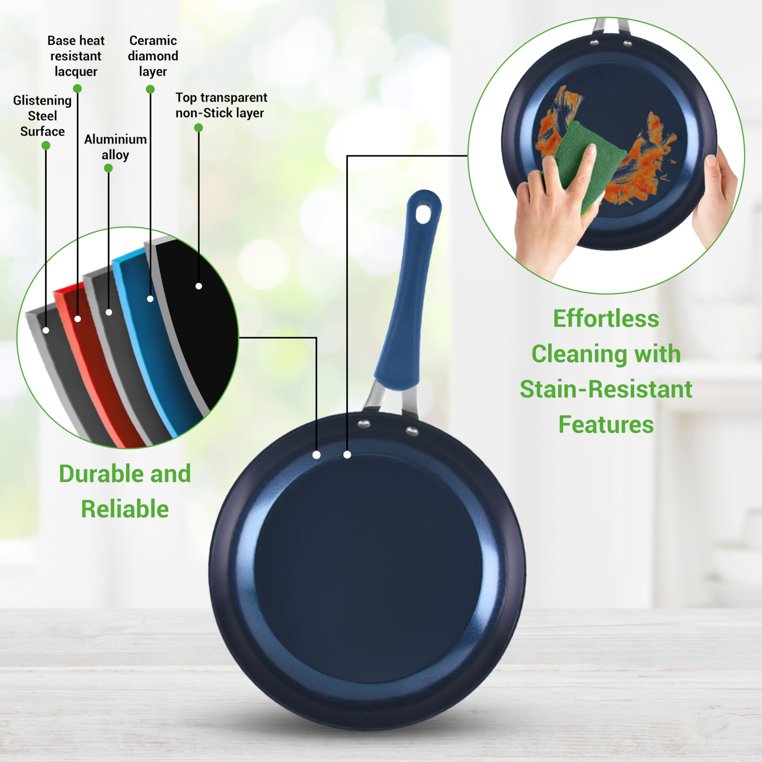 Foto 5 | Juego De Utensilios De Cocina Nutrichef Blue Diamond De Cerámica Antiadherente, 11 Unidades - Venta Internacional.