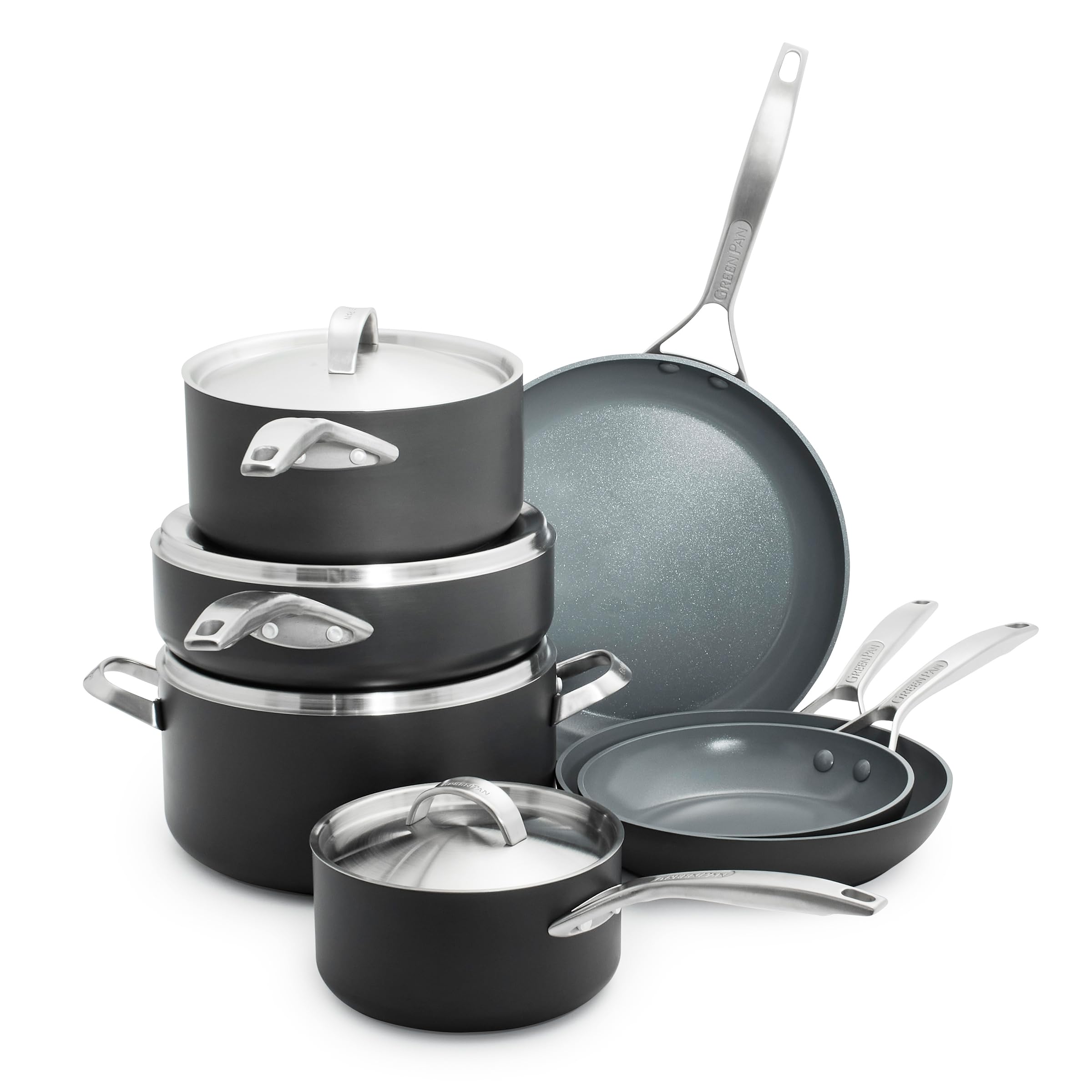 Foto 1 | Juego De Utensilios De Cocina Greenpan Paris Pro, Anodizado Duro, 11 Piezas - Venta Internacional.