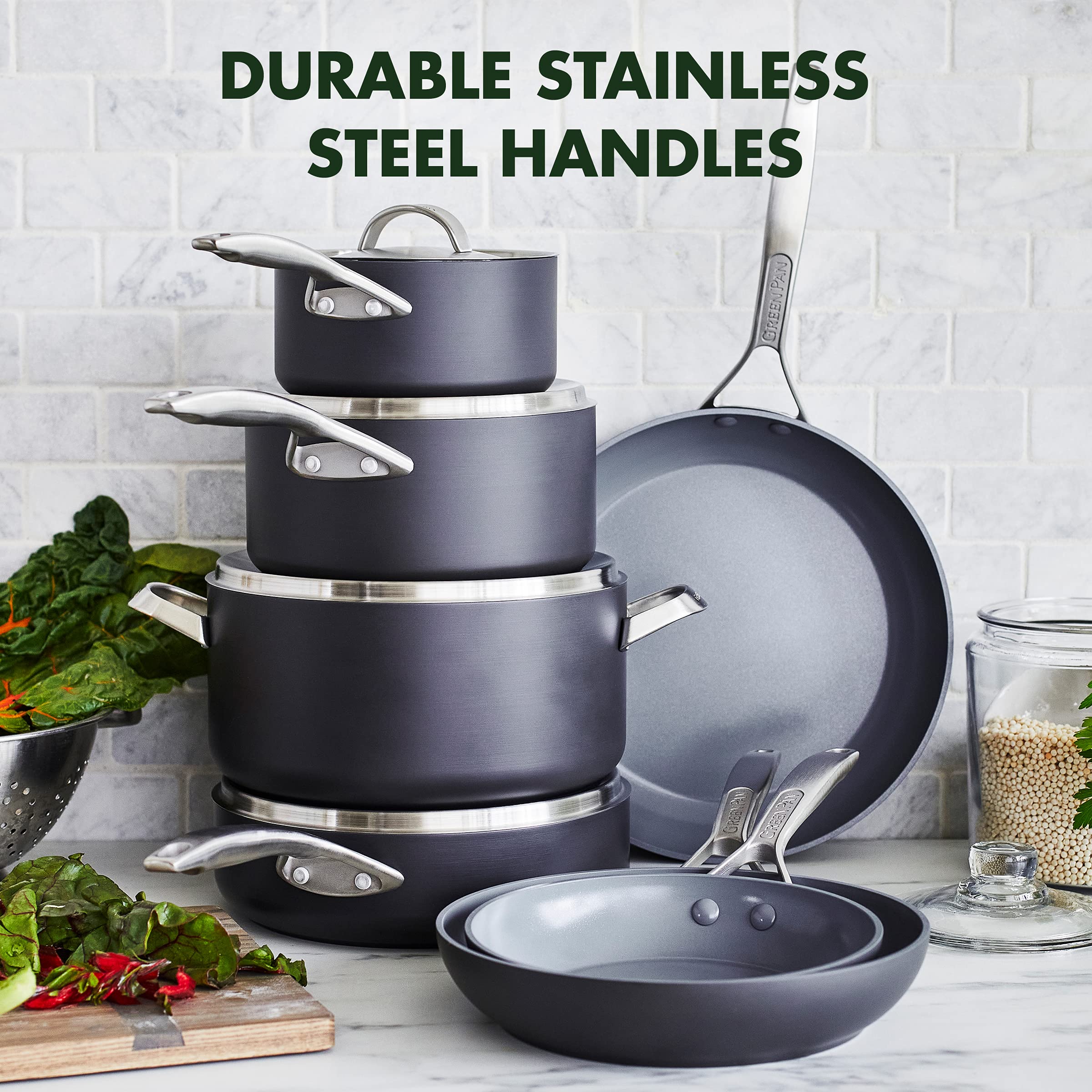 Foto 2 | Juego De Utensilios De Cocina Greenpan Paris Pro, Anodizado Duro, 11 Piezas - Venta Internacional.