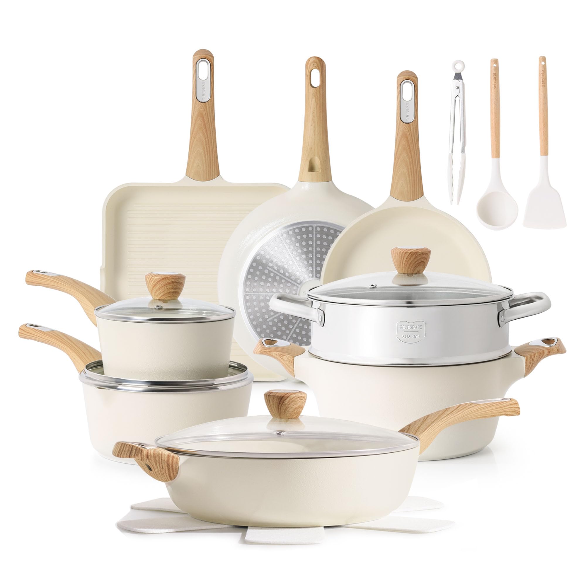 Foto 2 pulgar | Set De Utensilios De Cocina Sensarte, Cerámica, Antiadherente, 20 Piezas, Para Inducción - Venta Internacional.