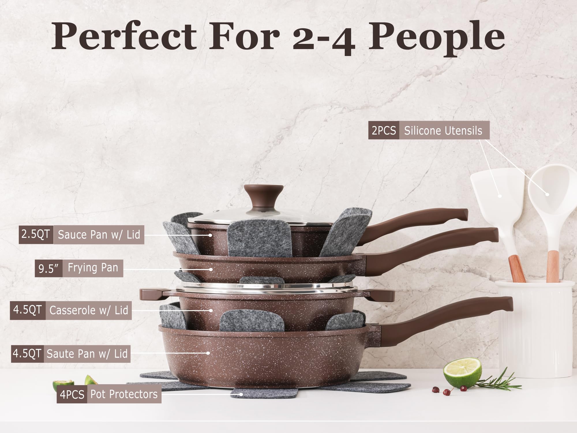 Foto 3 pulgar | Juego De Utensilios De Cocina Sensarte Antiadherentes De 13 Piezas Con Revestimiento De Granito - Venta Internacional.