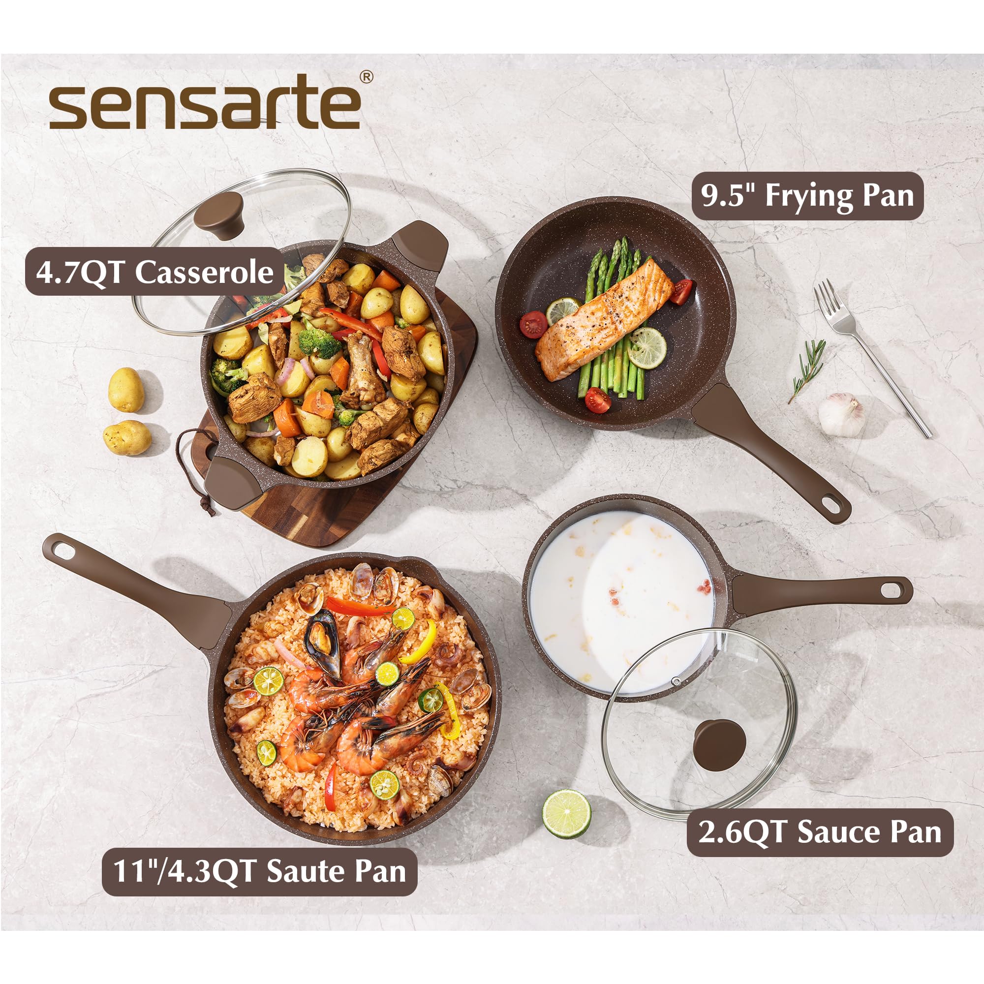 Foto 8 pulgar | Juego De Utensilios De Cocina Sensarte Antiadherentes De 13 Piezas Con Revestimiento De Granito - Venta Internacional.
