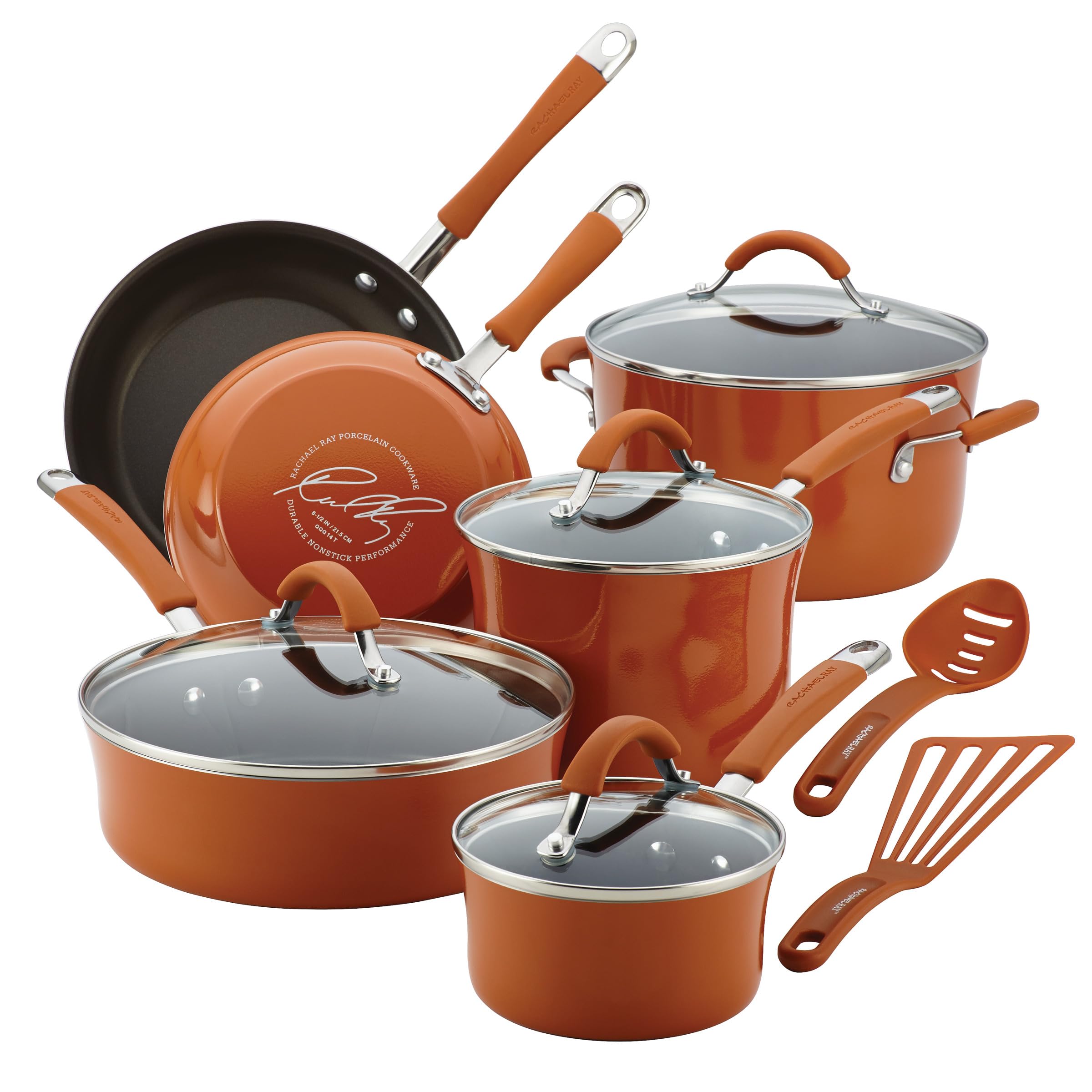 Foto 2 pulgar | Juego De Utensilios De Cocina Rachael Ray Cucina, Antiadherente, 12 Piezas, Color Naranja - Venta Internacional.
