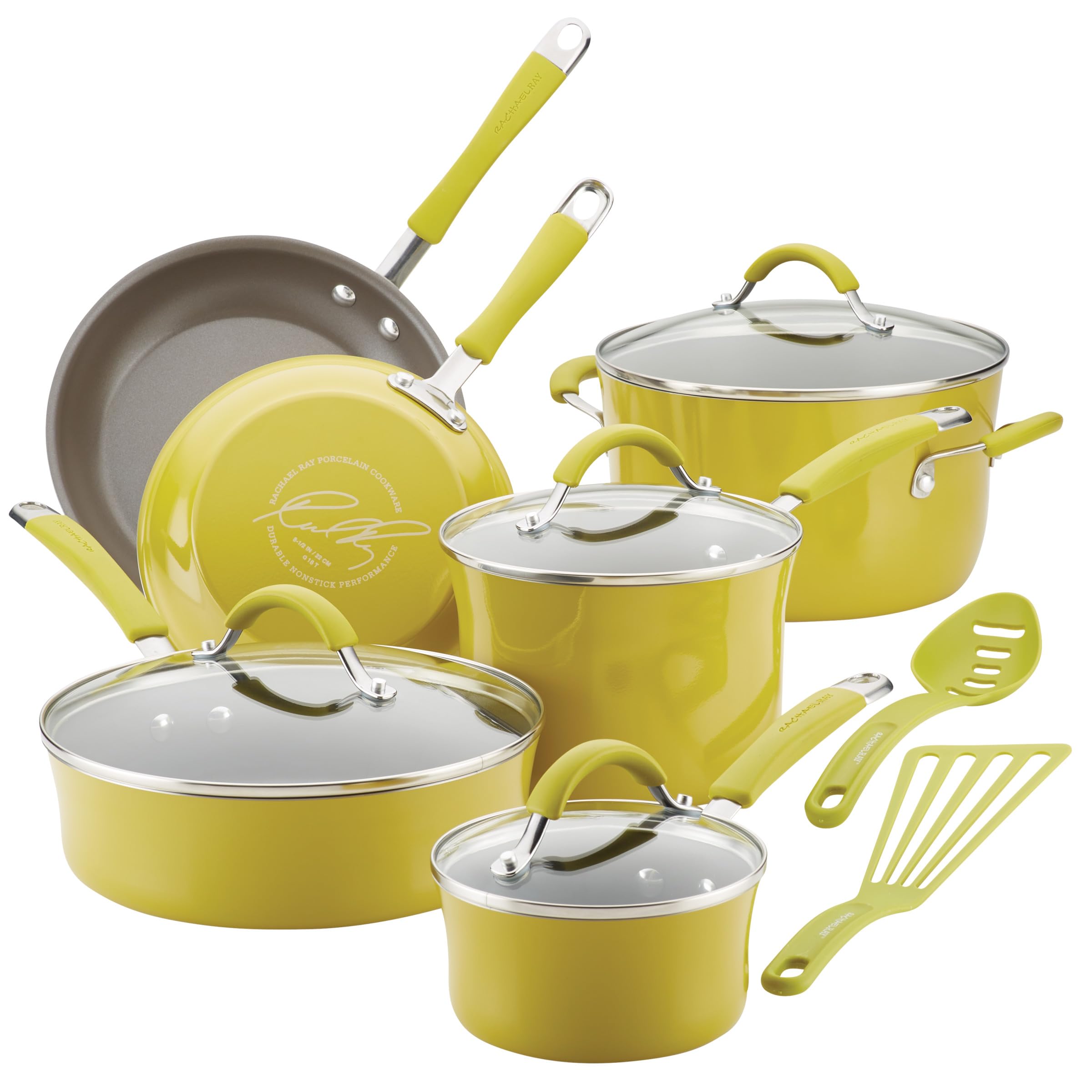 Foto 1 | Juego De Utensilios De Cocina Rachael Ray Cucina, Antiadherente, 12 Piezas, Color Verde - Venta Internacional.
