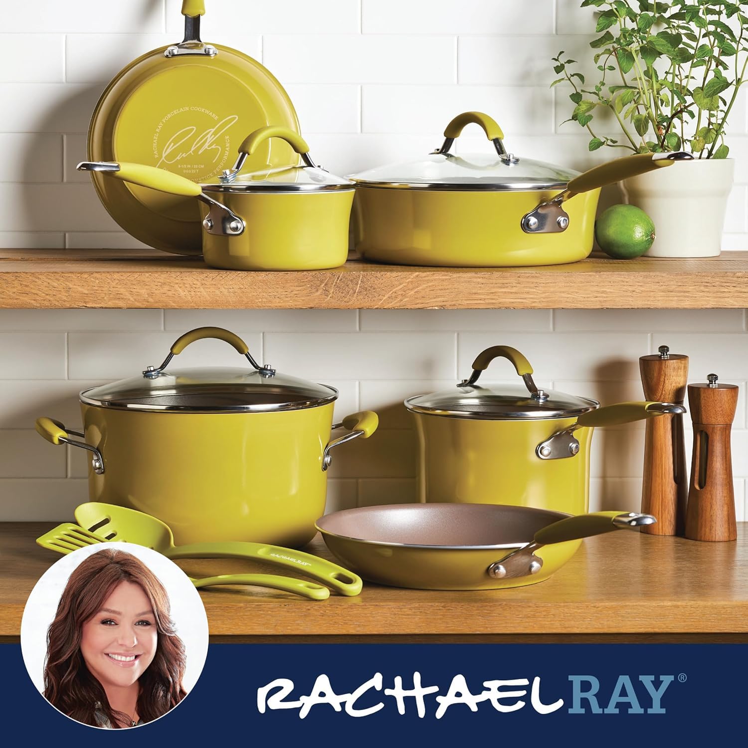 Foto 8 pulgar | Juego De Utensilios De Cocina Rachael Ray Cucina, Antiadherente, 12 Piezas, Color Verde - Venta Internacional.