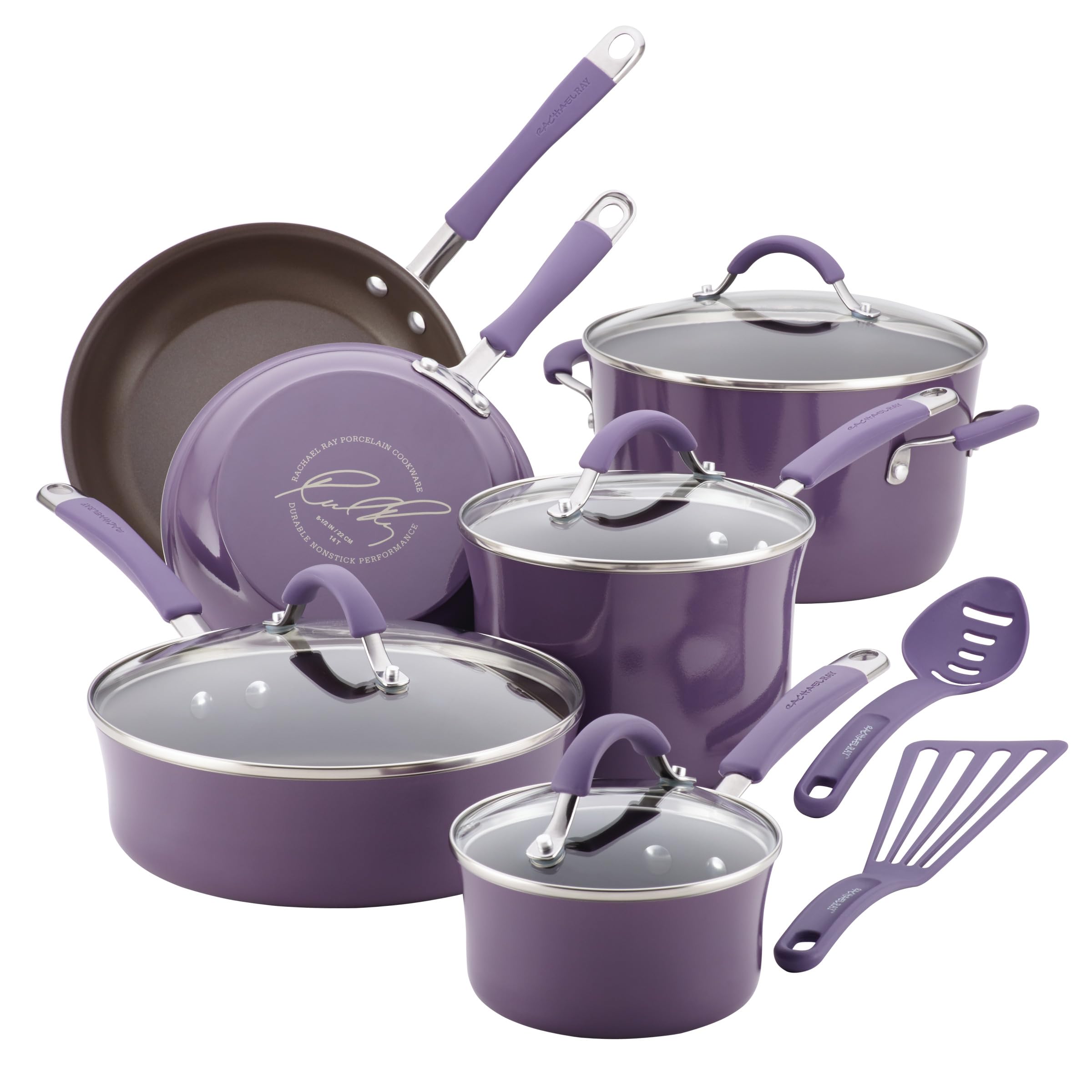 Foto 2 pulgar | Juego De Utensilios De Cocina Rachael Ray Cucina, Antiadherente, 12 Piezas, Color Morado - Venta Internacional.