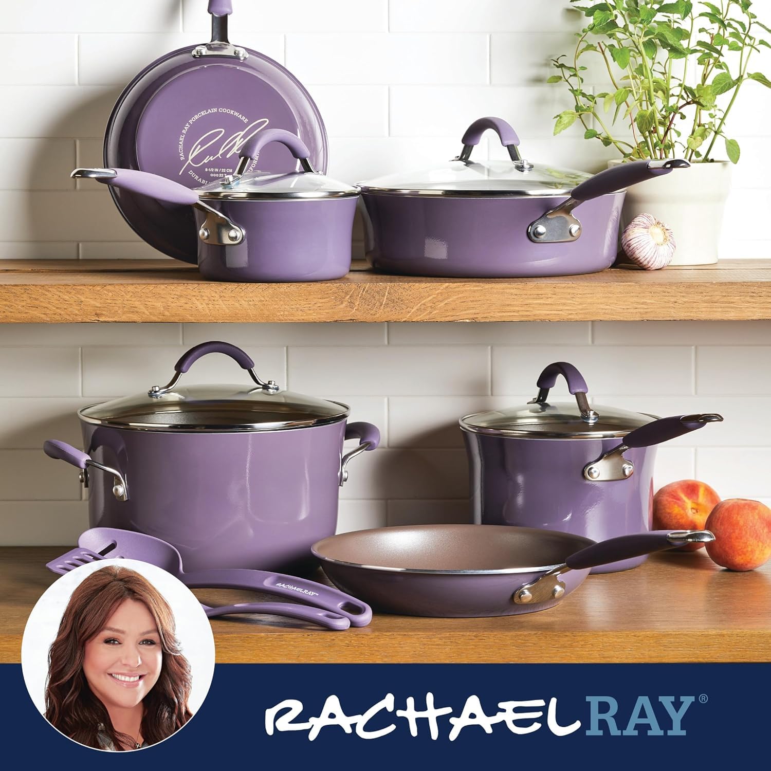 Foto 8 pulgar | Juego De Utensilios De Cocina Rachael Ray Cucina, Antiadherente, 12 Piezas, Color Morado - Venta Internacional.