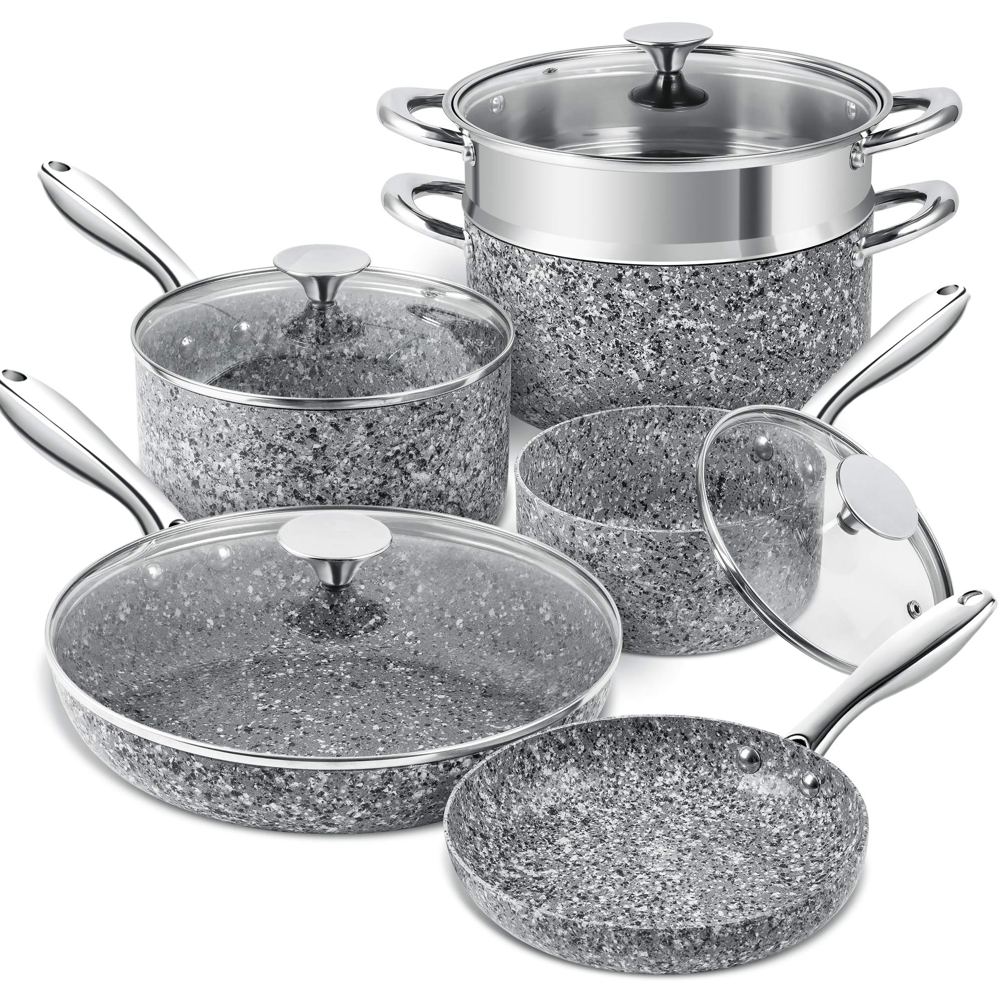 Foto 1 | Juego De Utensilios De Cocina Michelangelo Stone, 10 Piezas, Ultra Antiadherentes - Venta Internacional.
