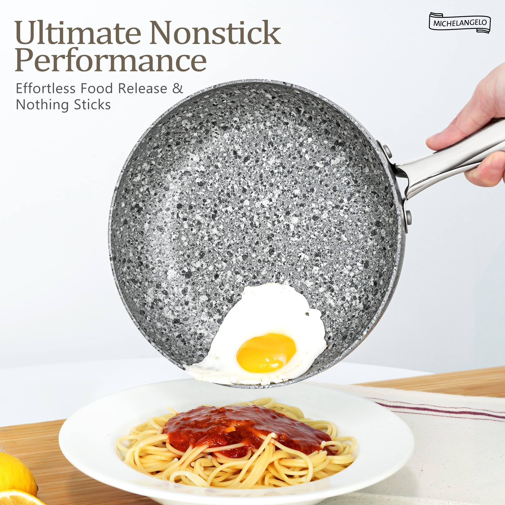 Foto 2 | Juego De Utensilios De Cocina Michelangelo Stone, 10 Piezas, Ultra Antiadherentes - Venta Internacional.