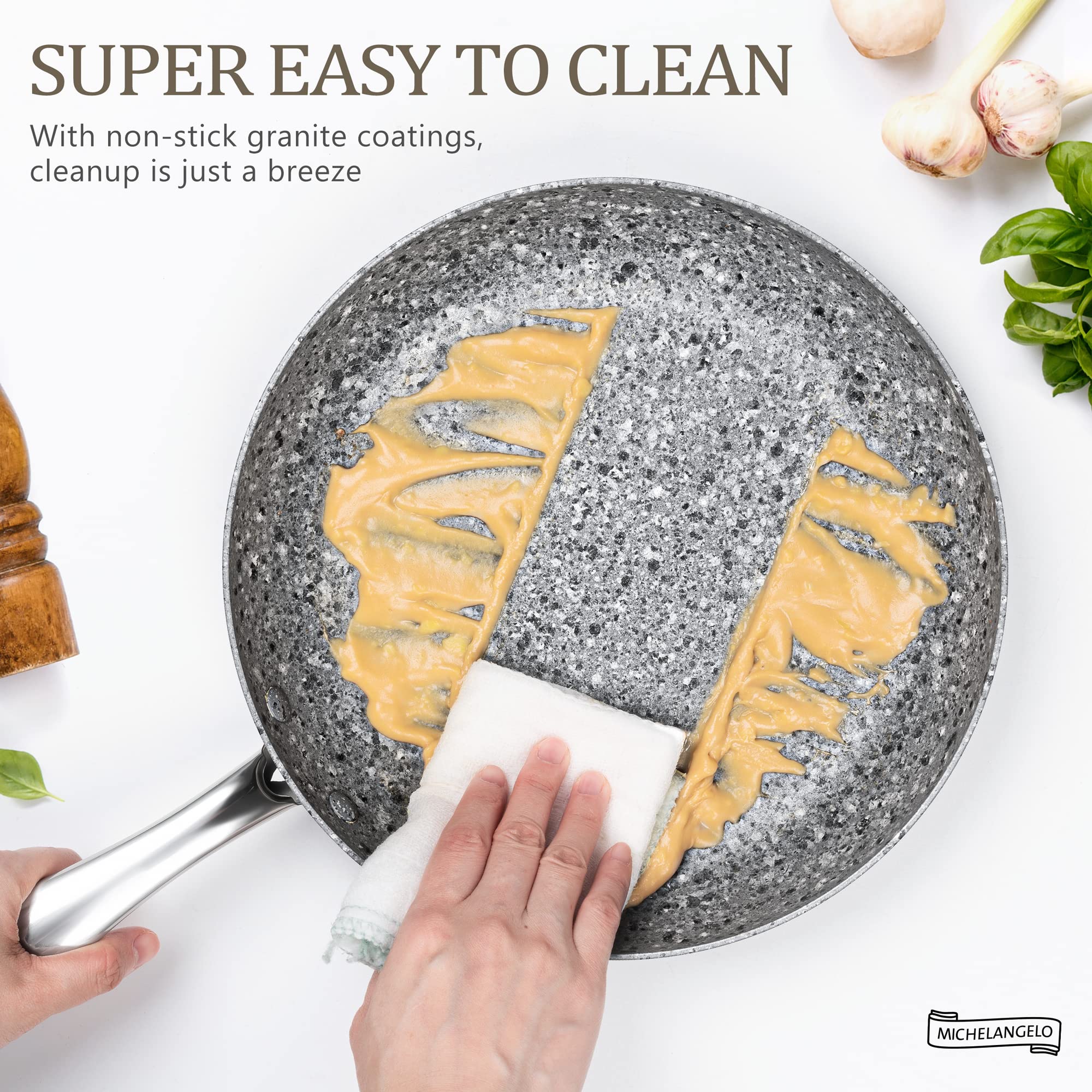 Foto 5 | Juego De Utensilios De Cocina Michelangelo Stone, 10 Piezas, Ultra Antiadherentes - Venta Internacional.