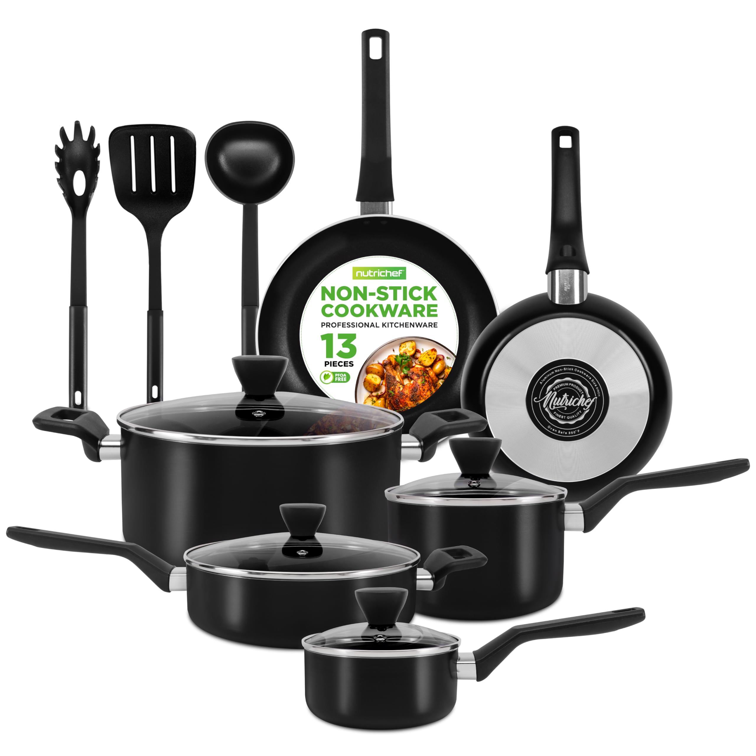 Foto 2 pulgar | Juego De Utensilios De Cocina Nutrichef Nccwa13, Antiadherentes, 13 Piezas, Negro - Venta Internacional.