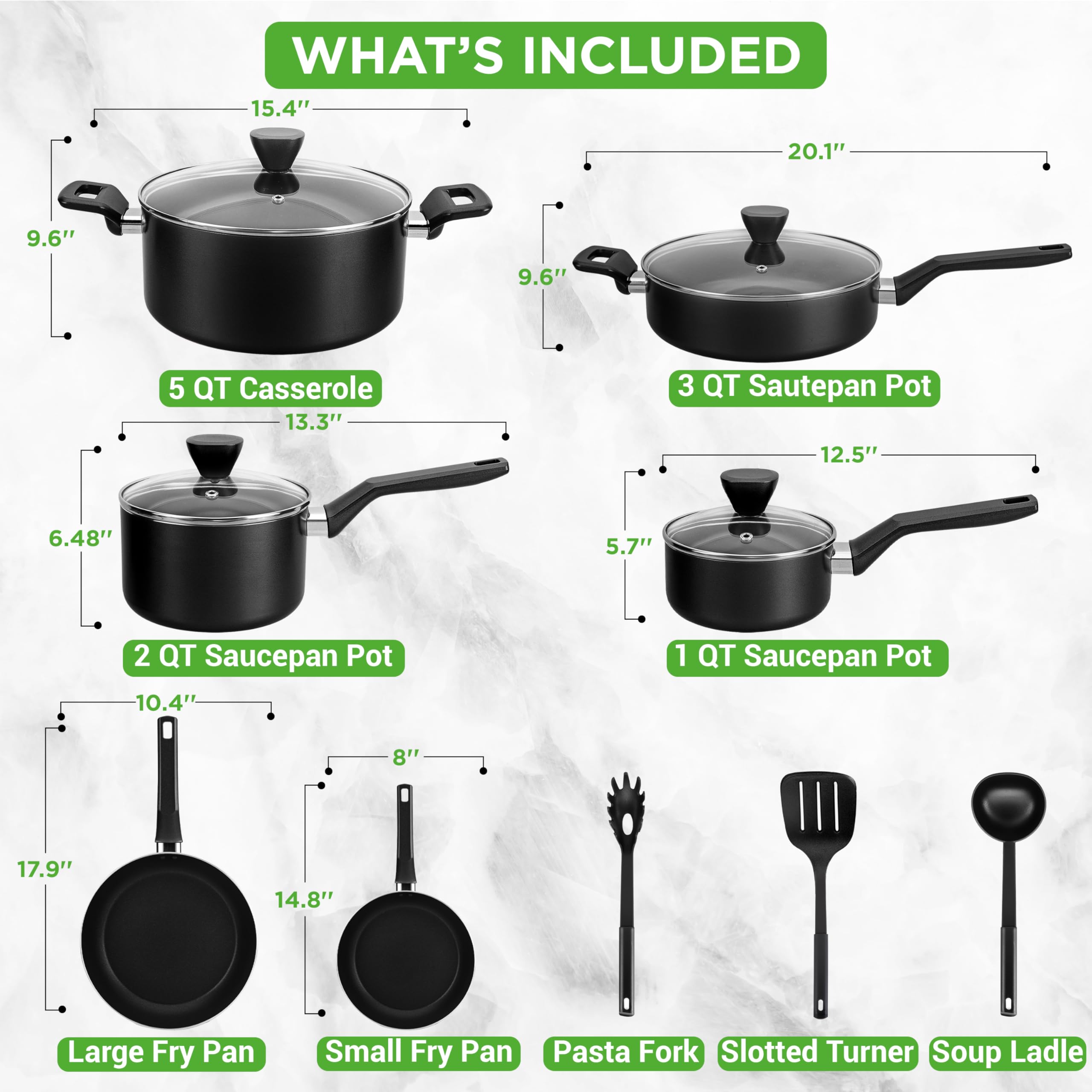 Foto 4 pulgar | Juego De Utensilios De Cocina Nutrichef Nccwa13, Antiadherentes, 13 Piezas, Negro - Venta Internacional.