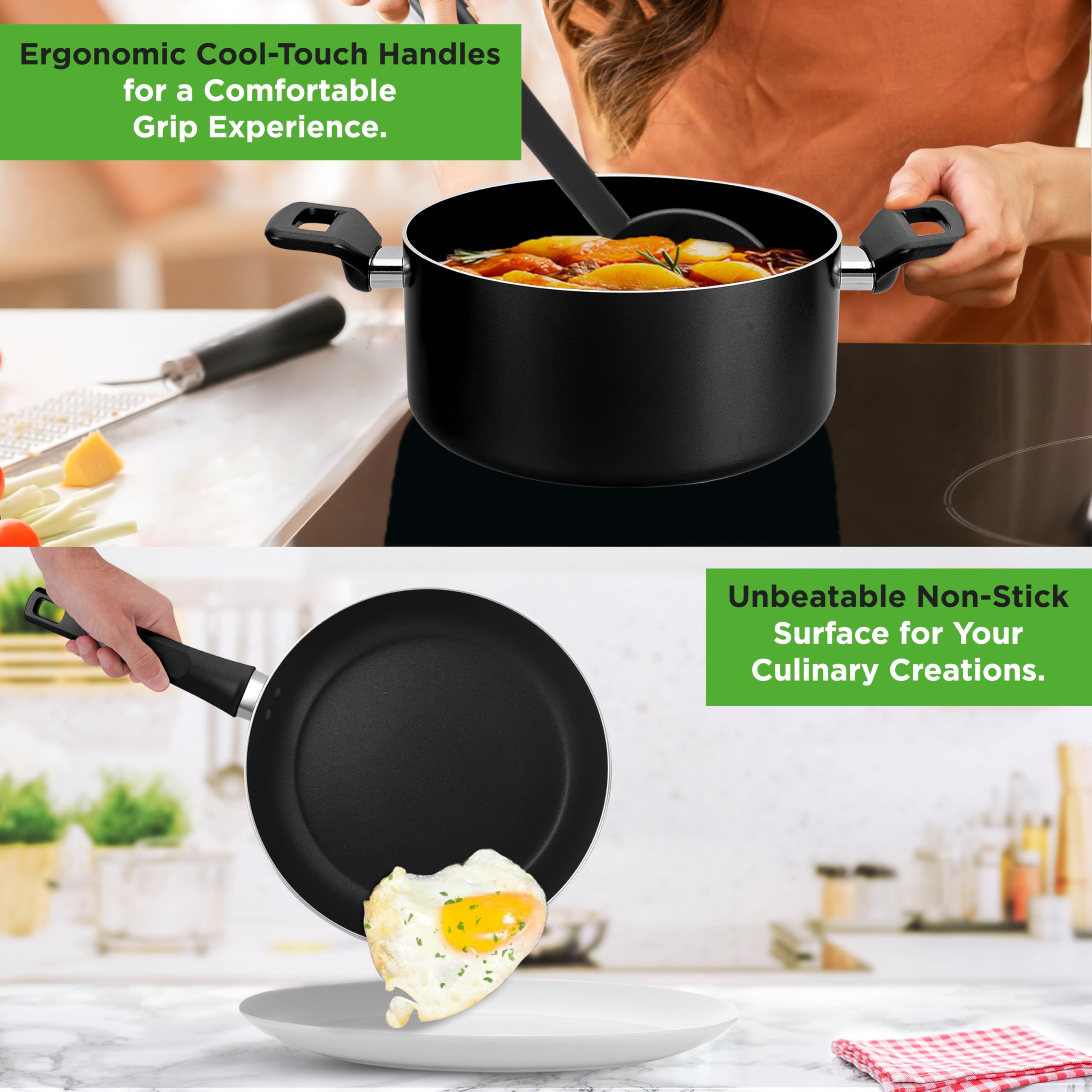 Foto 5 pulgar | Juego De Utensilios De Cocina Nutrichef Nccwa13, Antiadherentes, 13 Piezas, Negro - Venta Internacional.