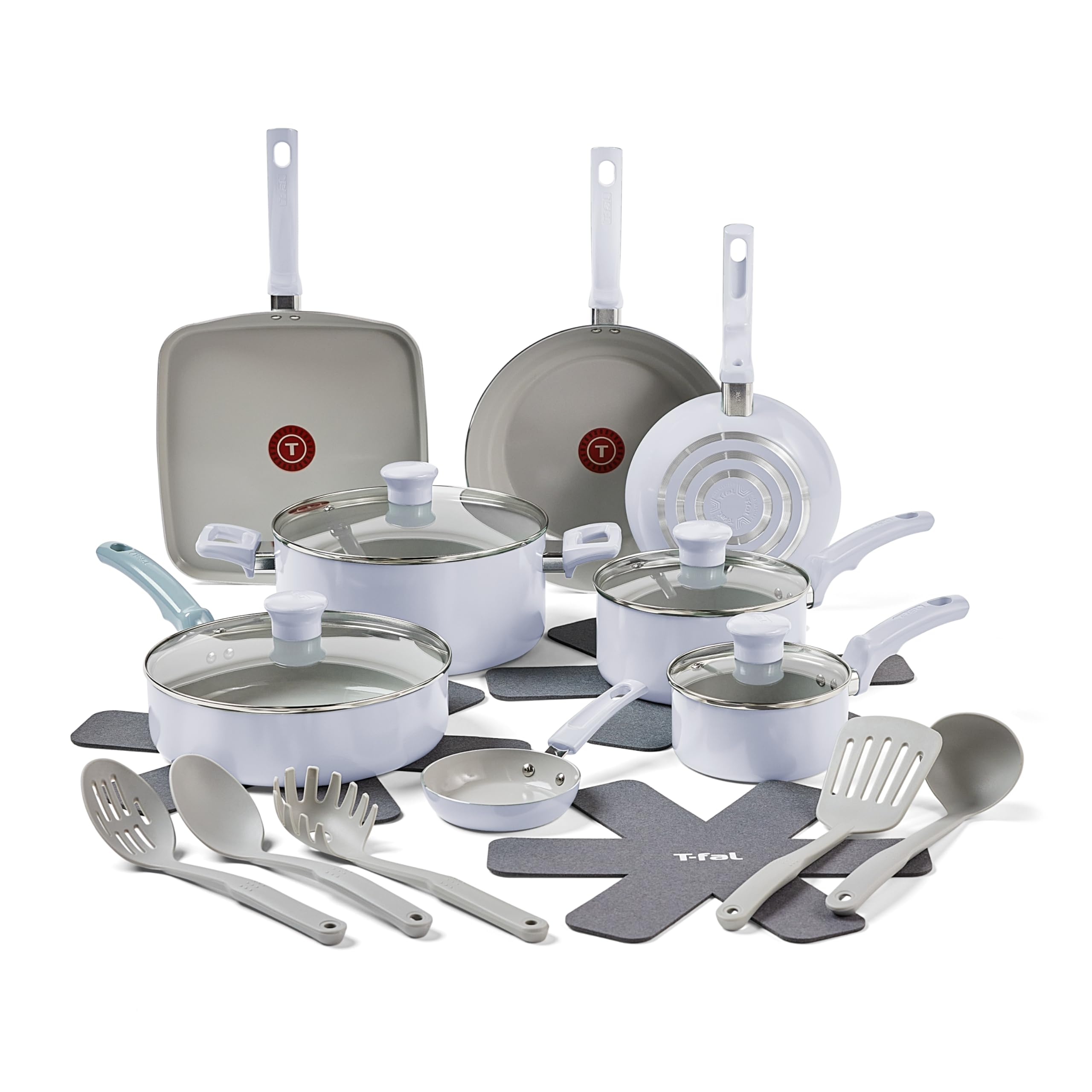 Foto 2 pulgar | Juego de Utensilios de Cocina T-fal Refresh Ceramic 20 Piezas con Antiadherente Azul - Venta Internacional