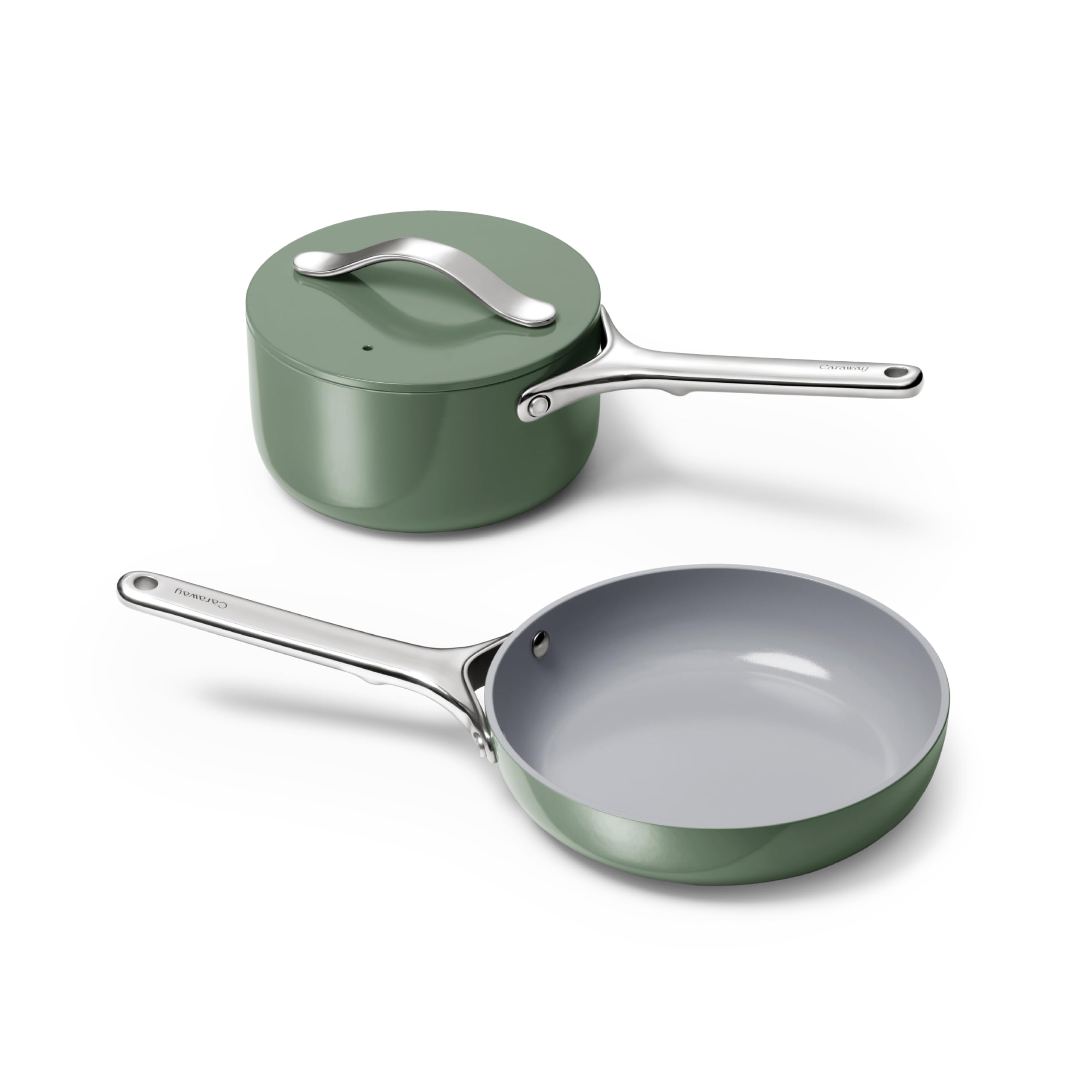 Foto 2 pulgar | Juego de Cocina Caraway Mini de Cerámica Antiadherente de 1 l y 1,7 l con Rejilla - Venta Internacional