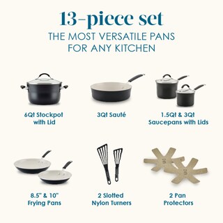 Foto 2 | Set de Utensilios de Cocina Rachael Ray Cucina Cerámica Antiadherente 13 Piezas - Venta Internacional