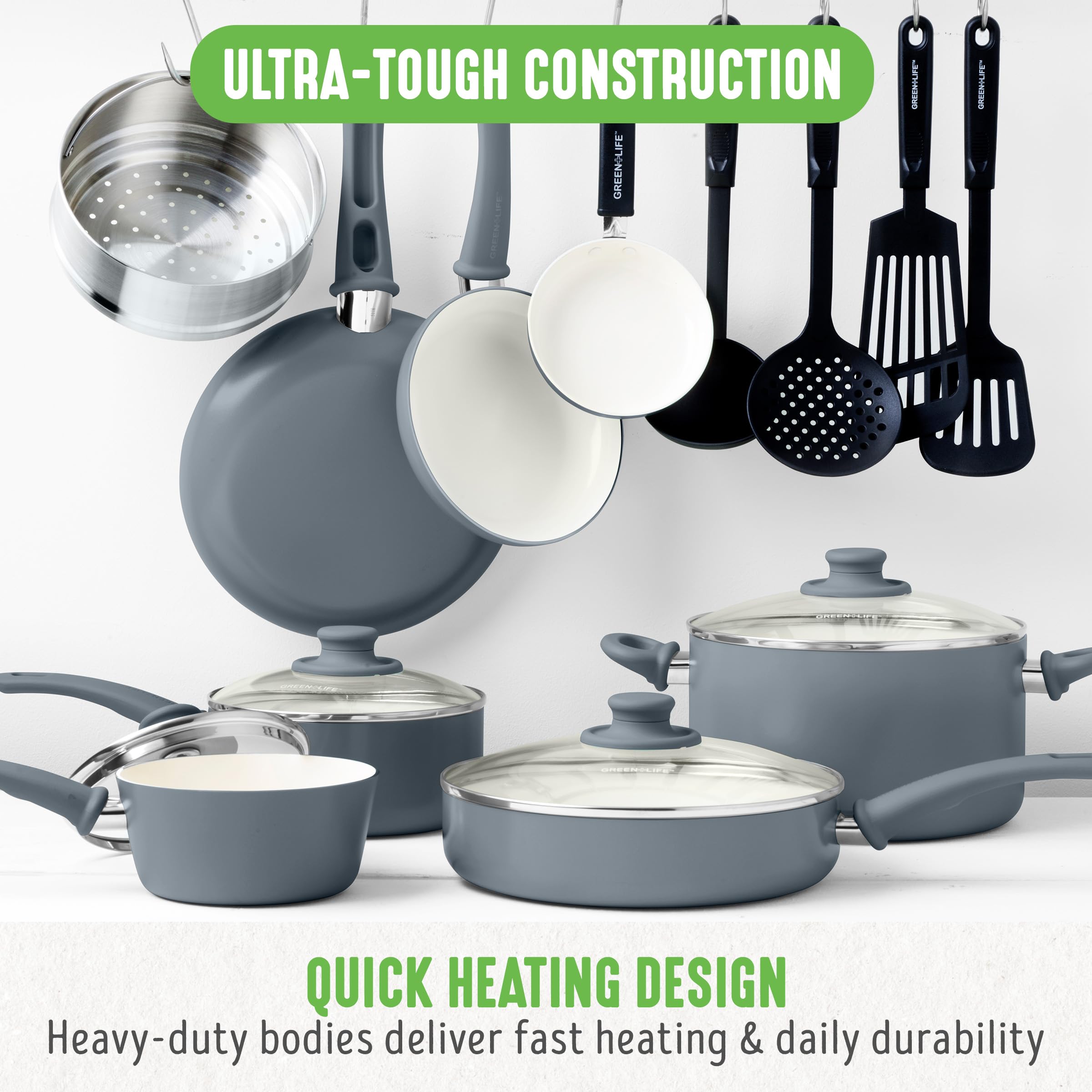 Foto 3 pulgar | Bateria de Cocina Greenlife Soft Grip 16 Piezas - Venta Internacional