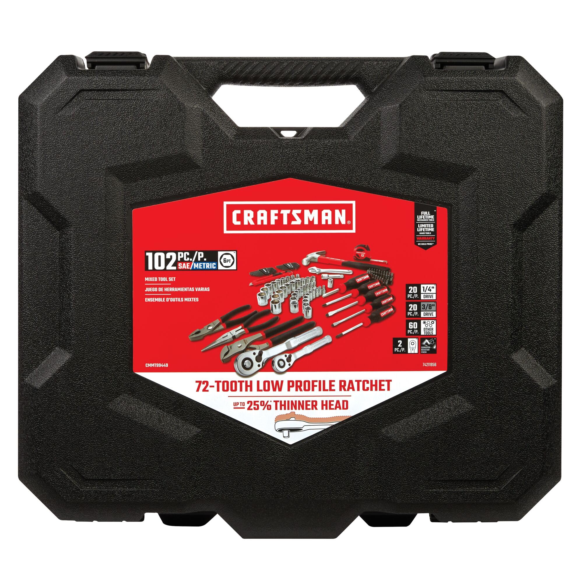 Foto 6 | Juego de Herramientas Mecánicas Craftsman de 102 Piezas SAE/Métrico - Venta Internacional