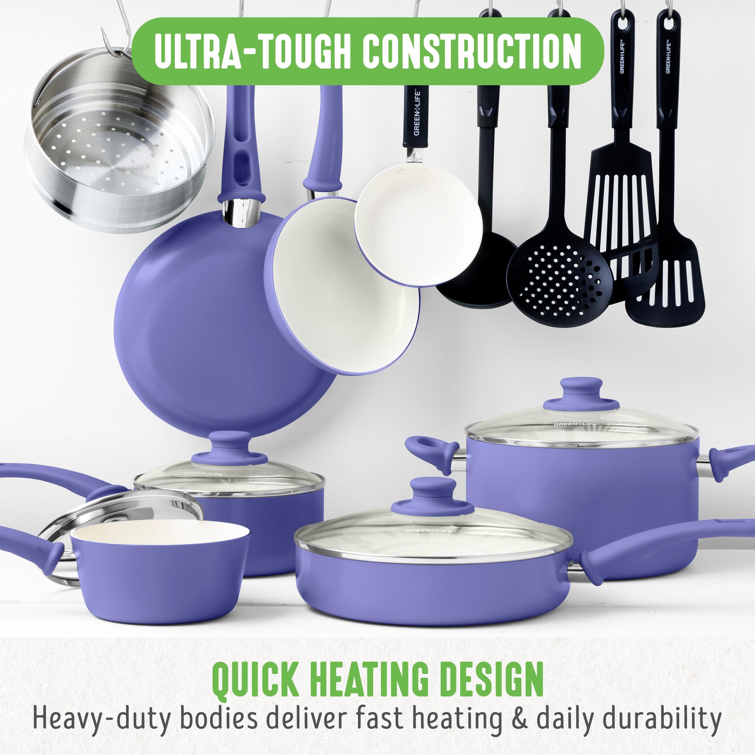 Foto 2 | Bateria de Cocina Green Life Soft Grip 16 Piezas - Venta Internacional