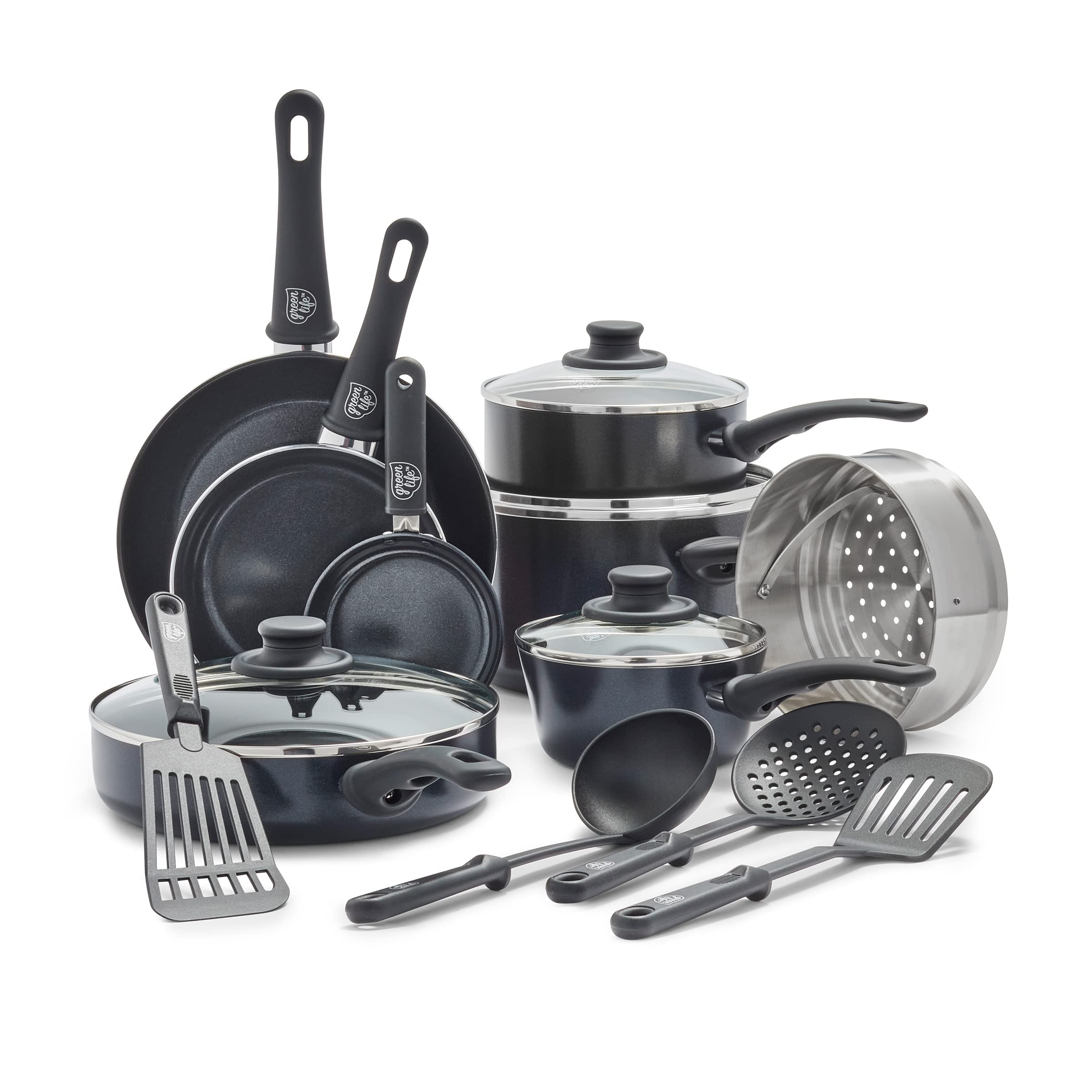 Foto 1 | Bateria de Cocina Greenlife Soft Grip 16 Piezas  - Venta Internacional