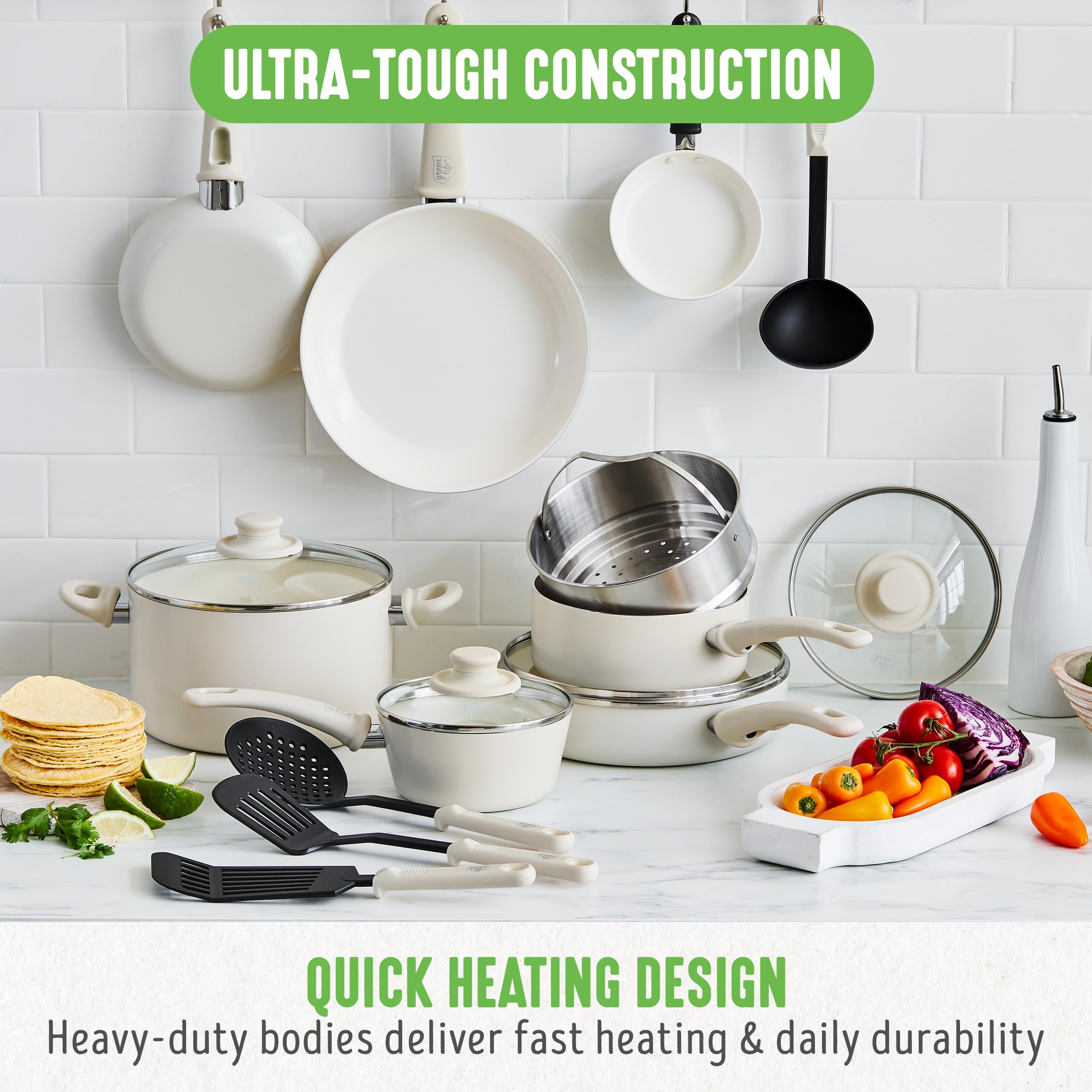 Foto 7 pulgar | Bateria de Cocina Greenlife Soft Grip 16 Piezas - Venta Internacional