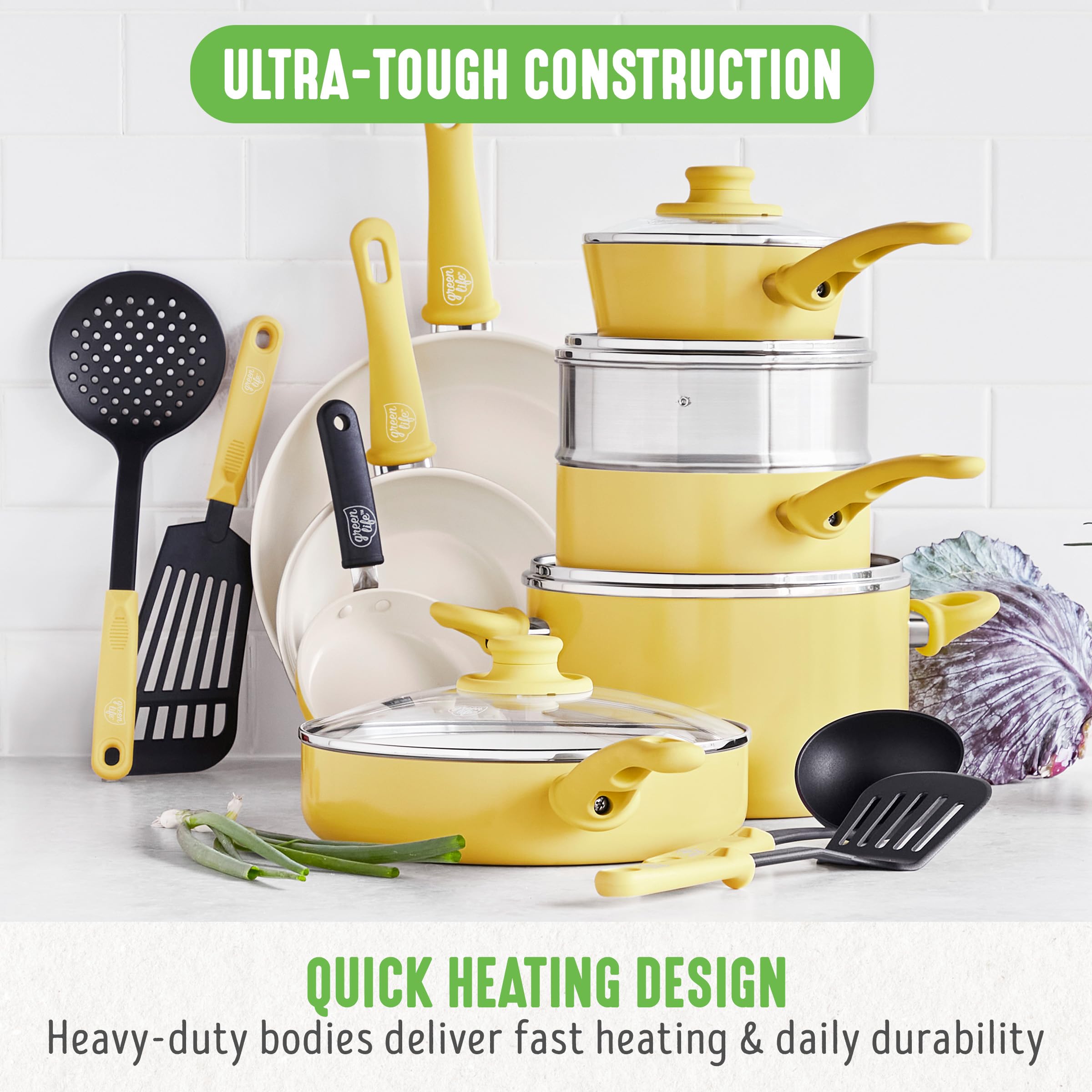 Foto 3 pulgar | Bateria de Cocina Greenlife Soft Grip 16 Piezas - Venta Internacional