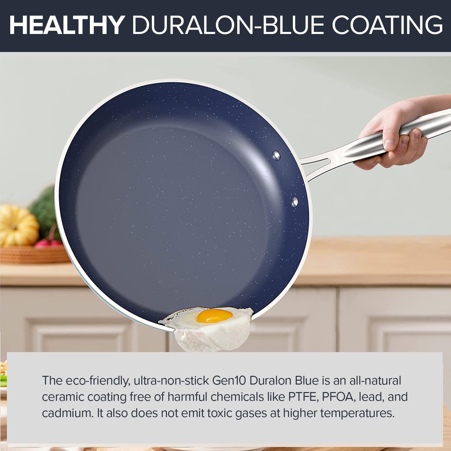 Foto 8 pulgar | Juego de Cocina Nuwave Healthy Duralon Blue Ceramic 7 Piezas - Venta Internacional