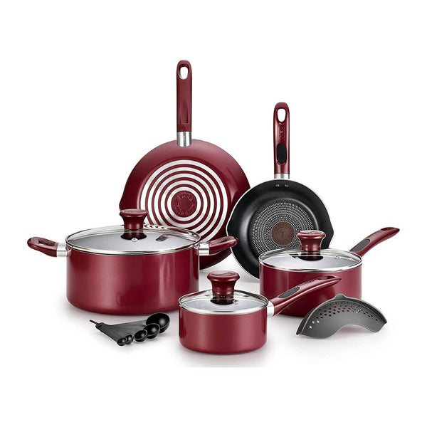 Batería de Cocina Tfal con Antiadherente e Indicador Thermo Spot B039se64roja