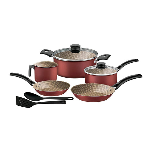 Batería De Cocina Tramontina 9 Piezas Roja 27899-111