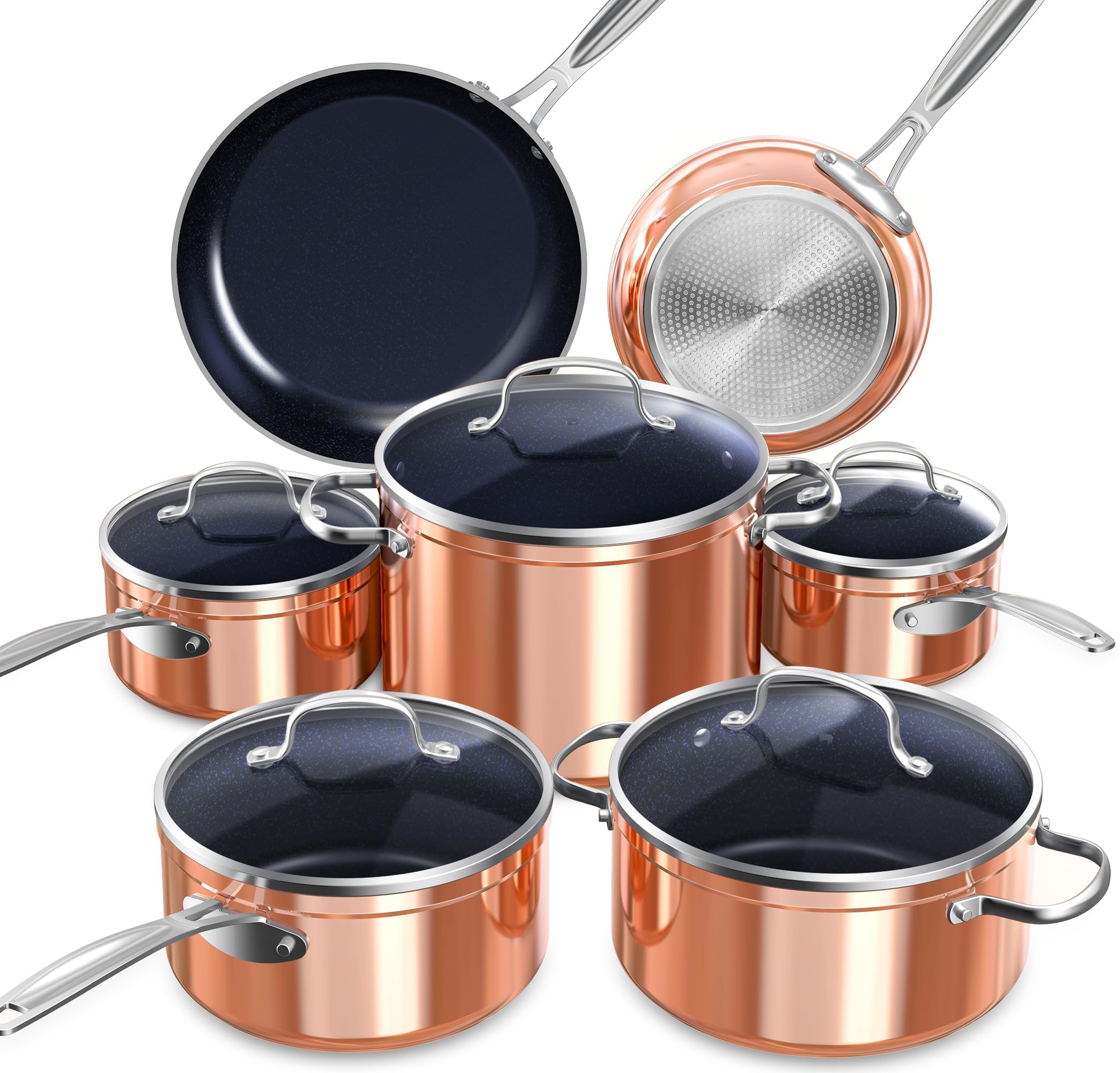 Foto 2 pulgar | Set de Utensilios de Cocina Nuwave Healthy Duralon Blue Ceramic Antiadherente - Venta Internacional