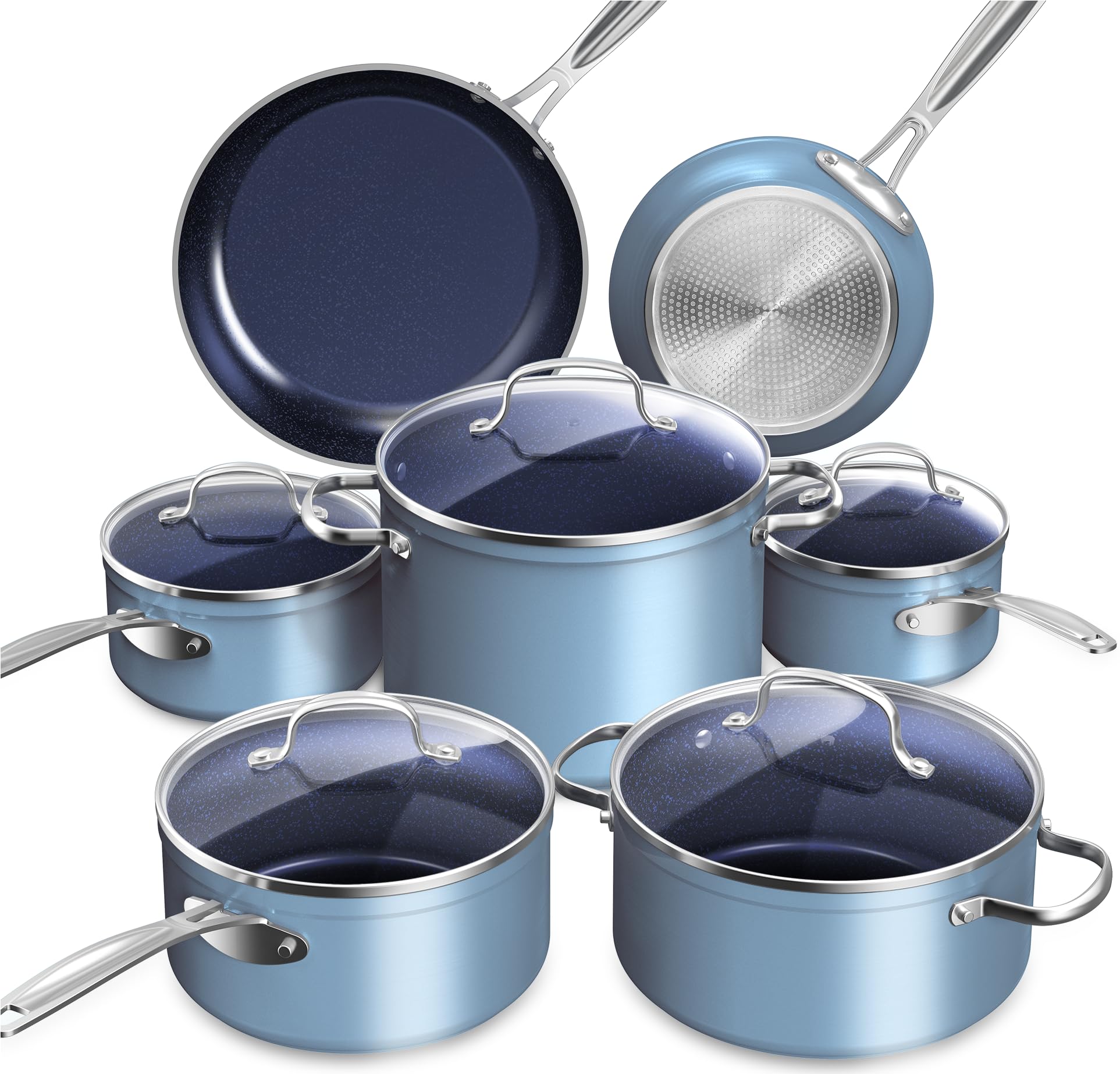 Foto 1 | Set de Utensilios de Cocina Nuwave Healthy Duralon Blue Ceramic Antiadherente - Venta Internacional