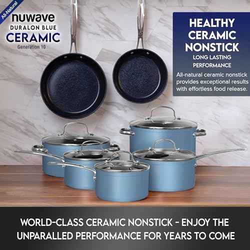 Foto 3 | Set de Utensilios de Cocina Nuwave Healthy Duralon Blue Ceramic Antiadherente - Venta Internacional