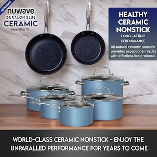 Foto 3 | Set de Utensilios de Cocina Nuwave Healthy Duralon Blue Ceramic Antiadherente - Venta Internacional