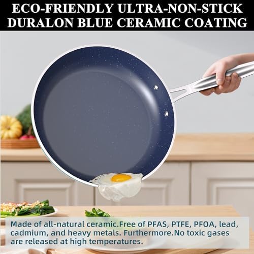 Foto 7 pulgar | Set de Utensilios de Cocina Nuwave Healthy Duralon Blue Ceramic Antiadherente - Venta Internacional