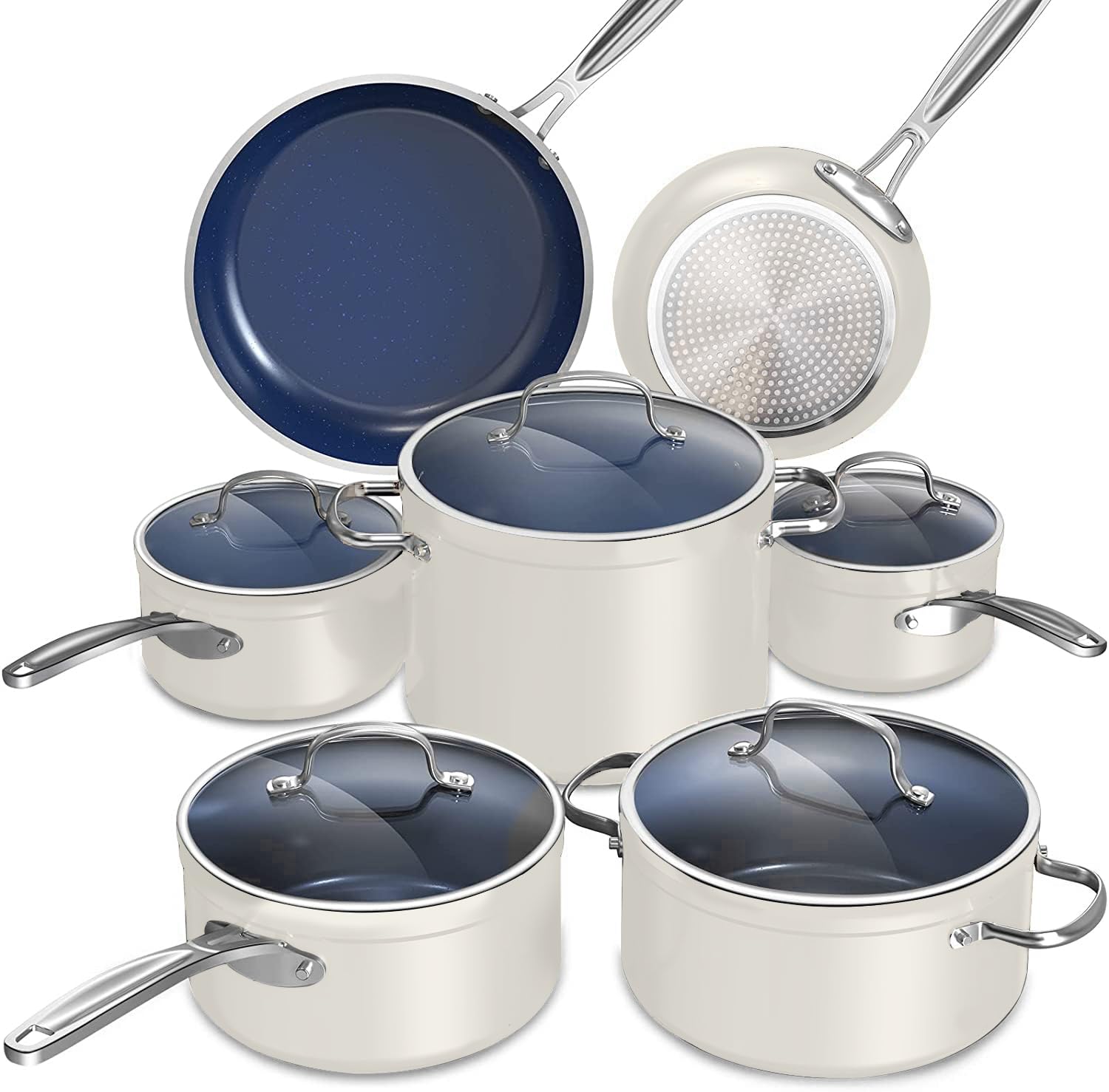 Foto 2 pulgar | Set de Utensilios de Cocina Nuwave Healthy Duralon Blue Ceramic Antiadherente - Venta Internacional