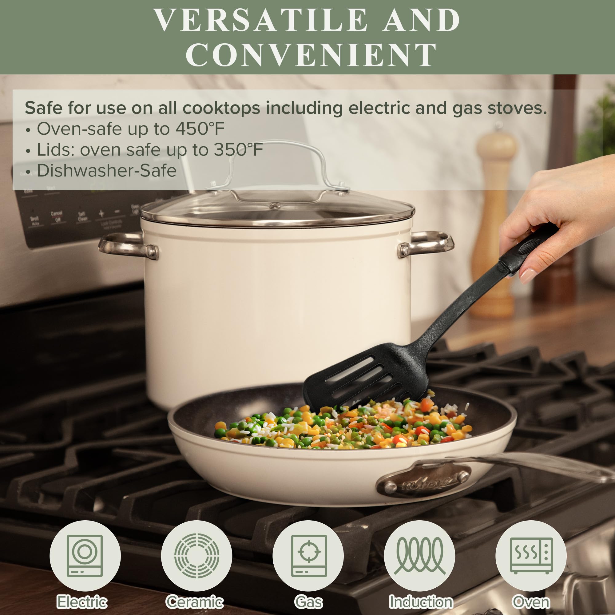 Foto 4 pulgar | Set de Utensilios de Cocina Nuwave Healthy Duralon Blue Ceramic Antiadherente - Venta Internacional