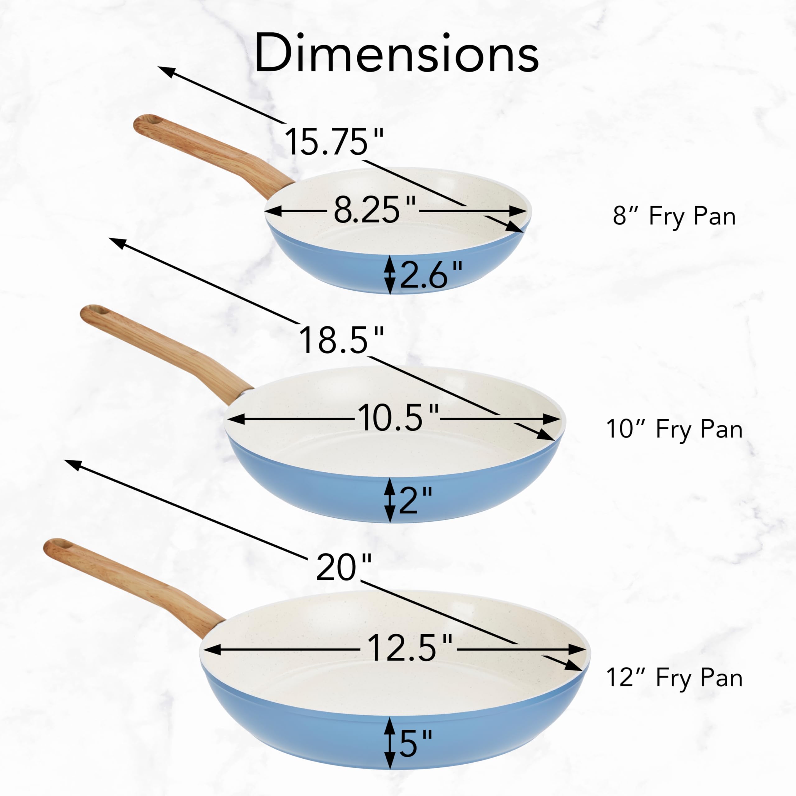 Foto 5 | Juego De Sartenes Goodcook Healthy Ceramic Titanium De 3 Piezas, Azul - Venta Internacional.