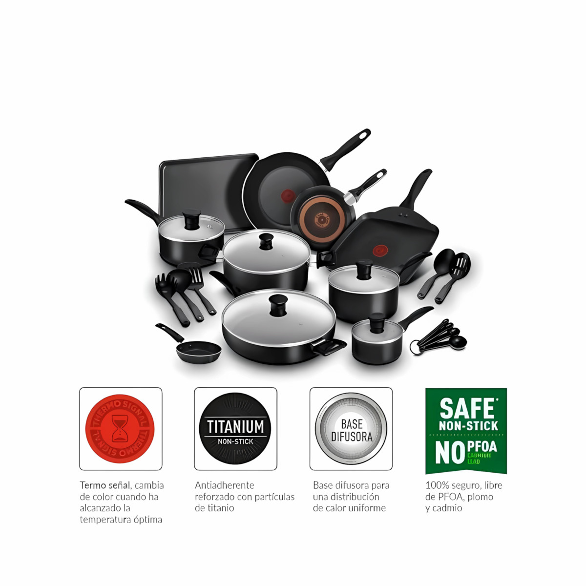 Foto 5 pulgar | Batería de Cocina T-Fal Supercook 24 Piezas Antiadherente