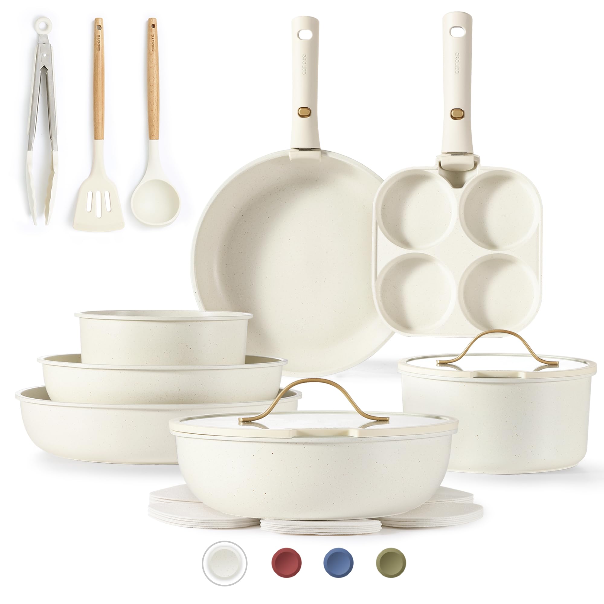 Foto 1 | Juego De Utensilios De Cocina Carote, 19 Piezas, Antiadherentes Con Mango Desmontable - Venta Internacional.
