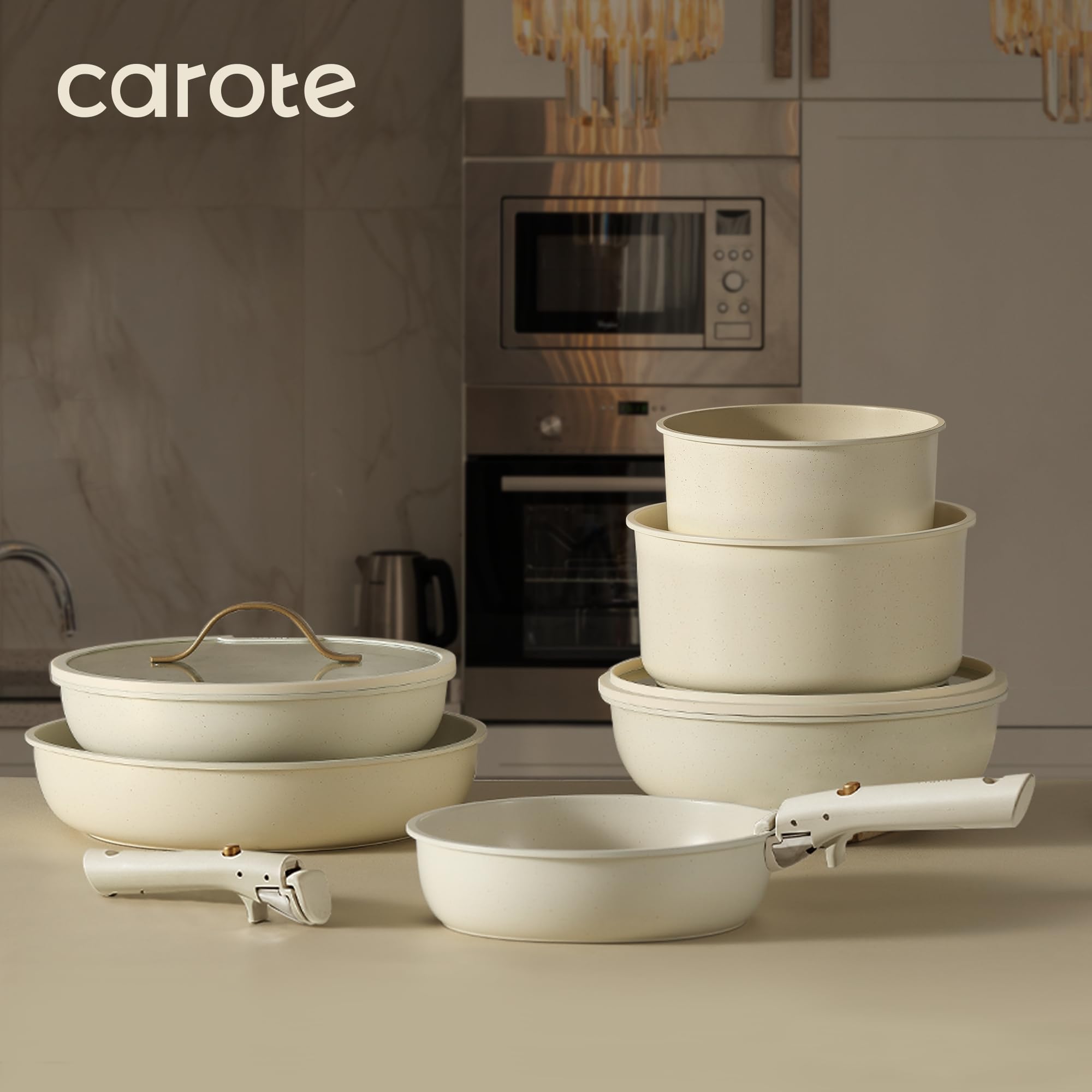 Foto 6 | Juego De Utensilios De Cocina Carote, 19 Piezas, Antiadherentes Con Mango Desmontable - Venta Internacional.