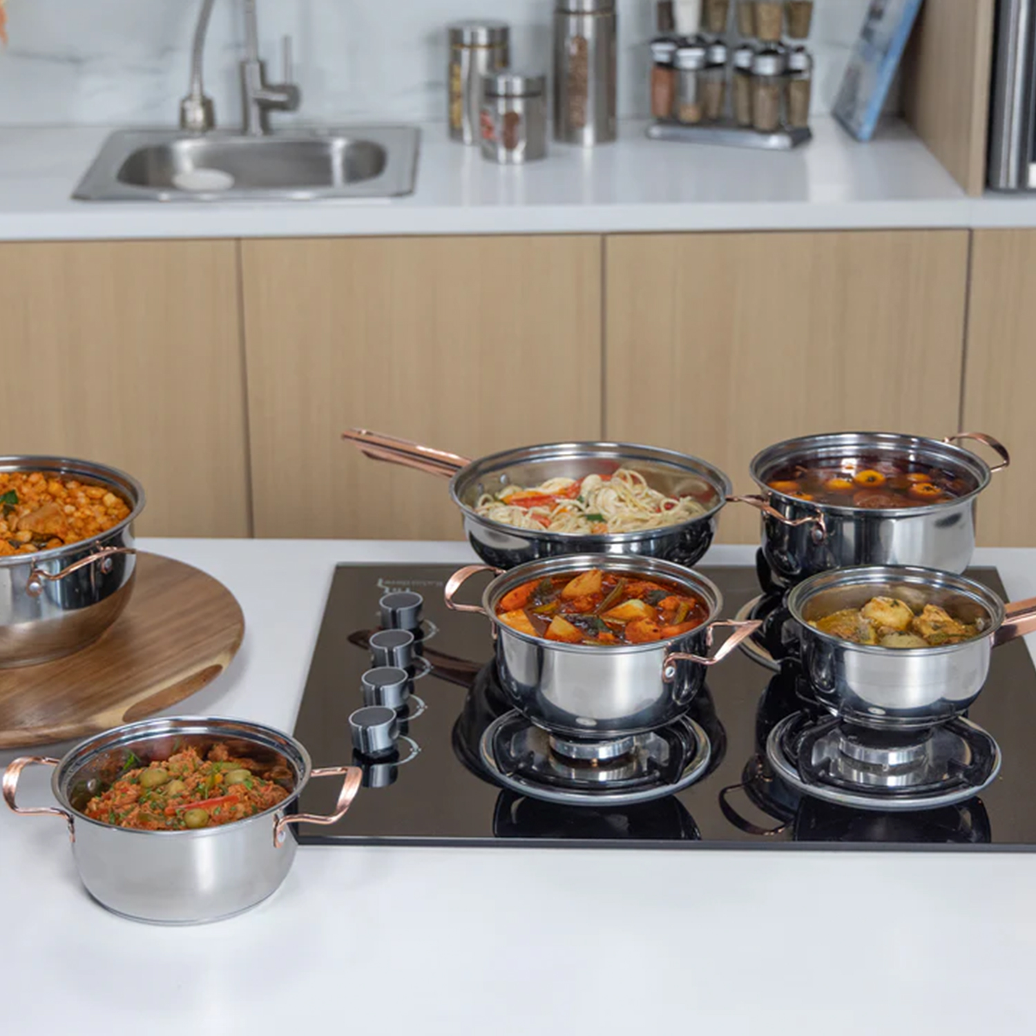 Foto 5 pulgar | Batería De Cocina Sofía Deluxe Gold + Accesorios 28pz