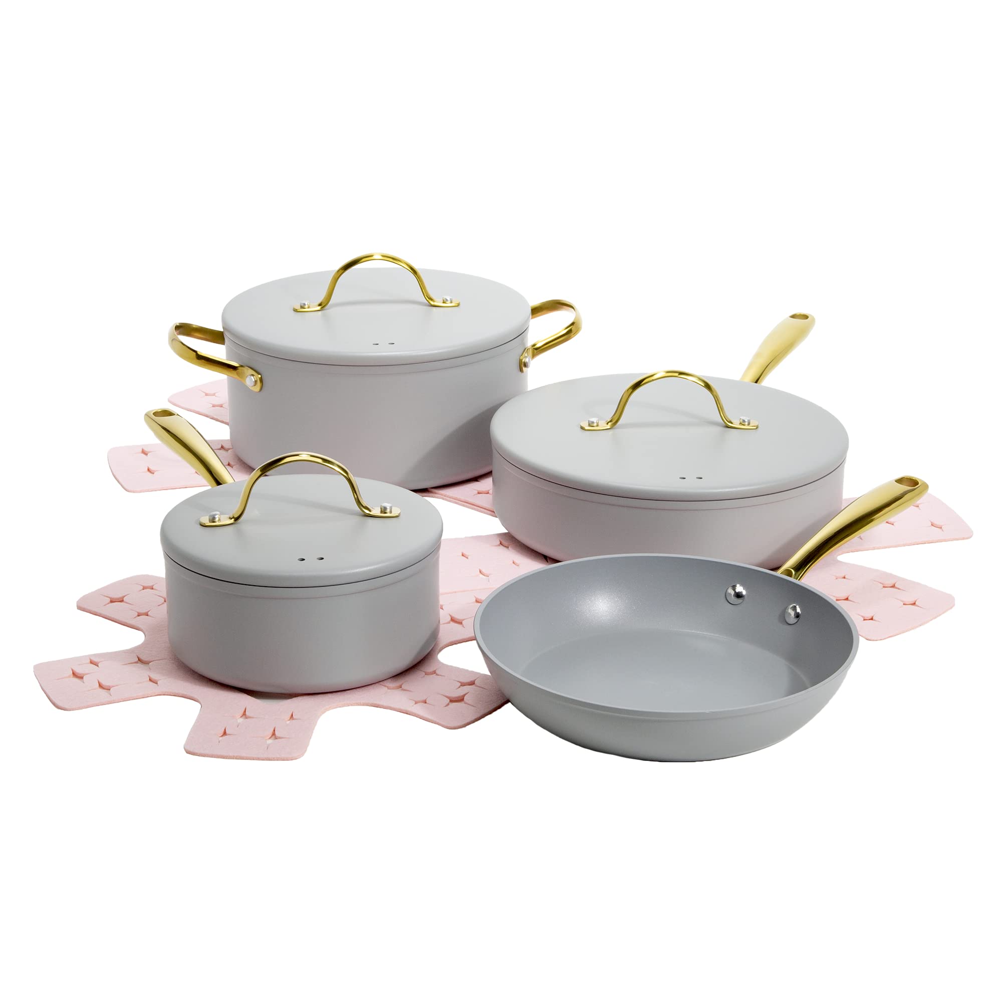 Foto 1 | Juego De Utensilios De Cocina Paris Hilton Iconic Antiadherente, 10 Piezas, Gris Claro - Venta Internacional.