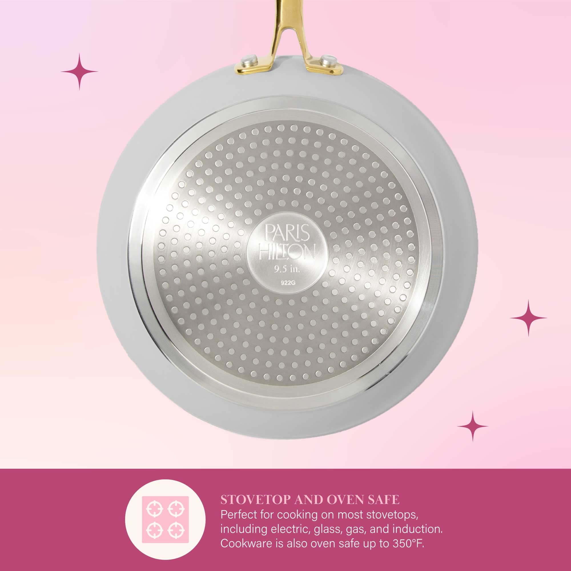 Foto 6 | Juego De Utensilios De Cocina Paris Hilton Iconic Antiadherente, 10 Piezas, Gris Claro - Venta Internacional.