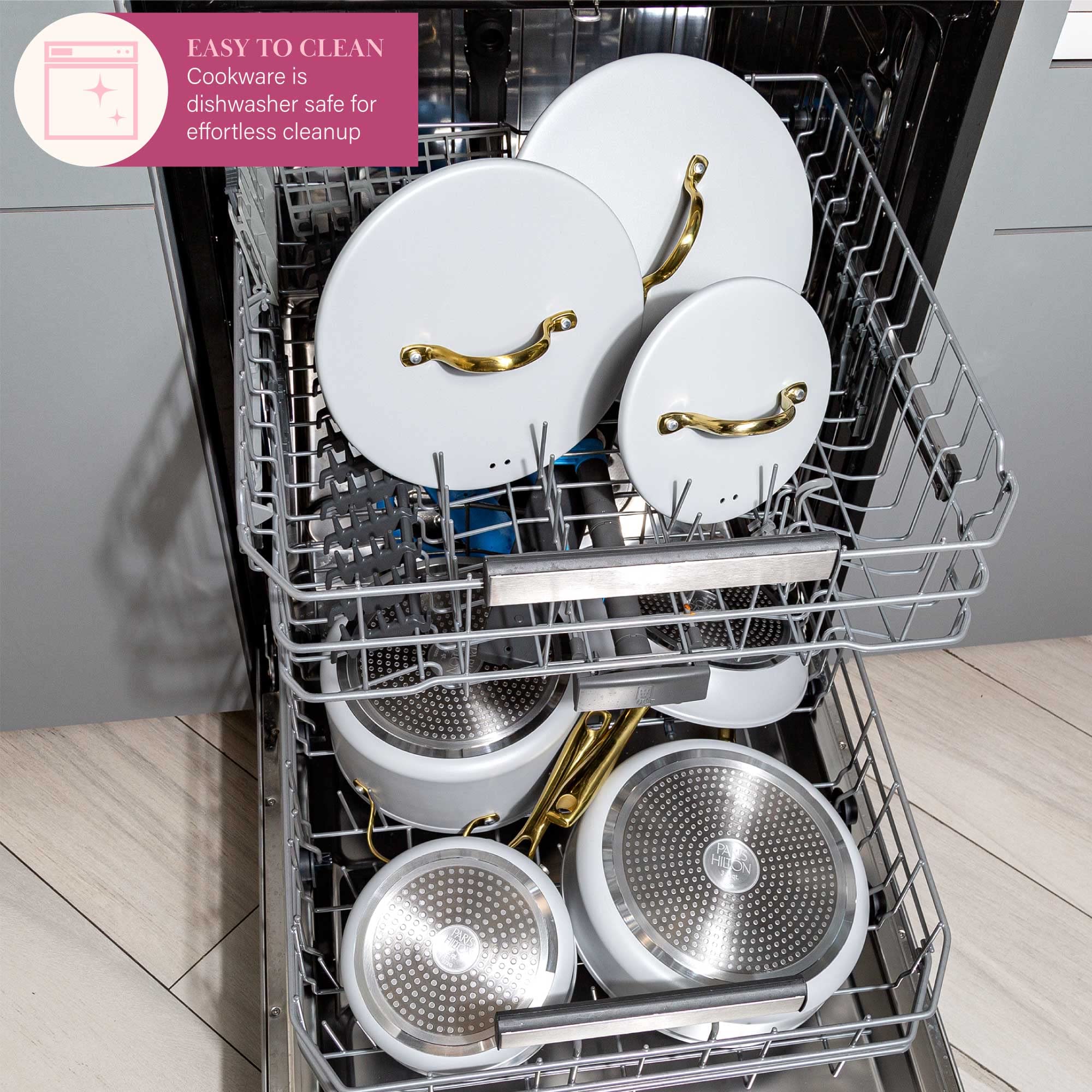 Foto 7 | Juego De Utensilios De Cocina Paris Hilton Iconic Antiadherente, 10 Piezas, Gris Claro - Venta Internacional.