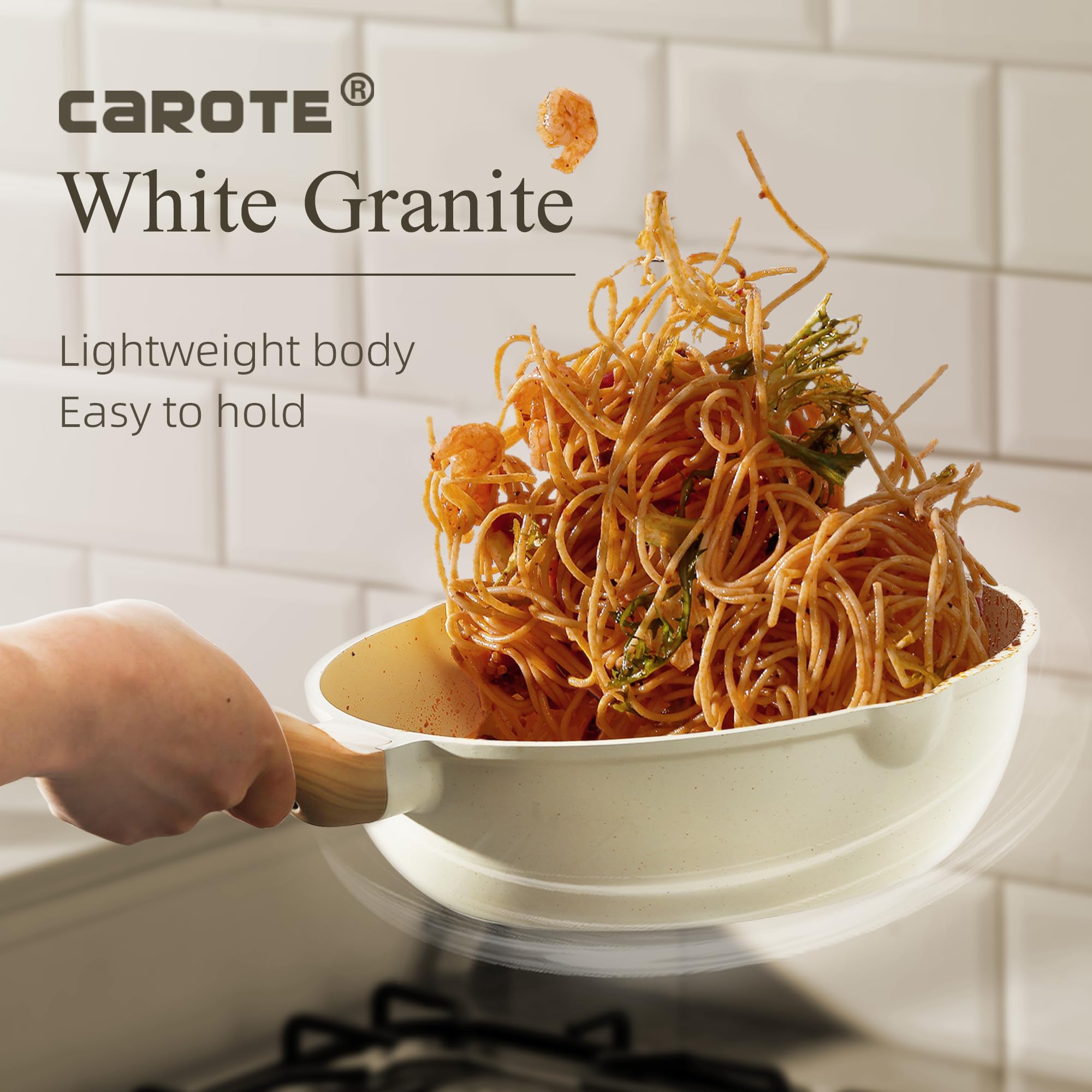Foto 7 pulgar | Juego De Utensilios De Cocina Carote White Granite Induction, 10 Unidades, Antiadherentes - Venta Internacional.