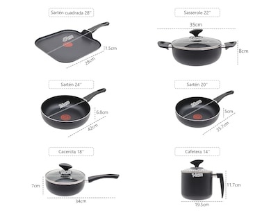 Foto 2 | Batería De Cocina 10 Piezas Basitex Negro