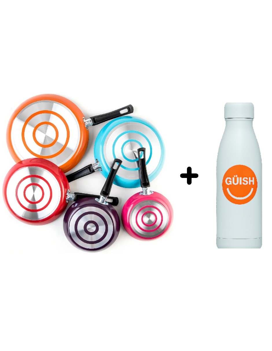 Foto 1 | Juego 5 Sartenes Fashion Cook Cinsa + Gratis Termo Güish De Regalo
