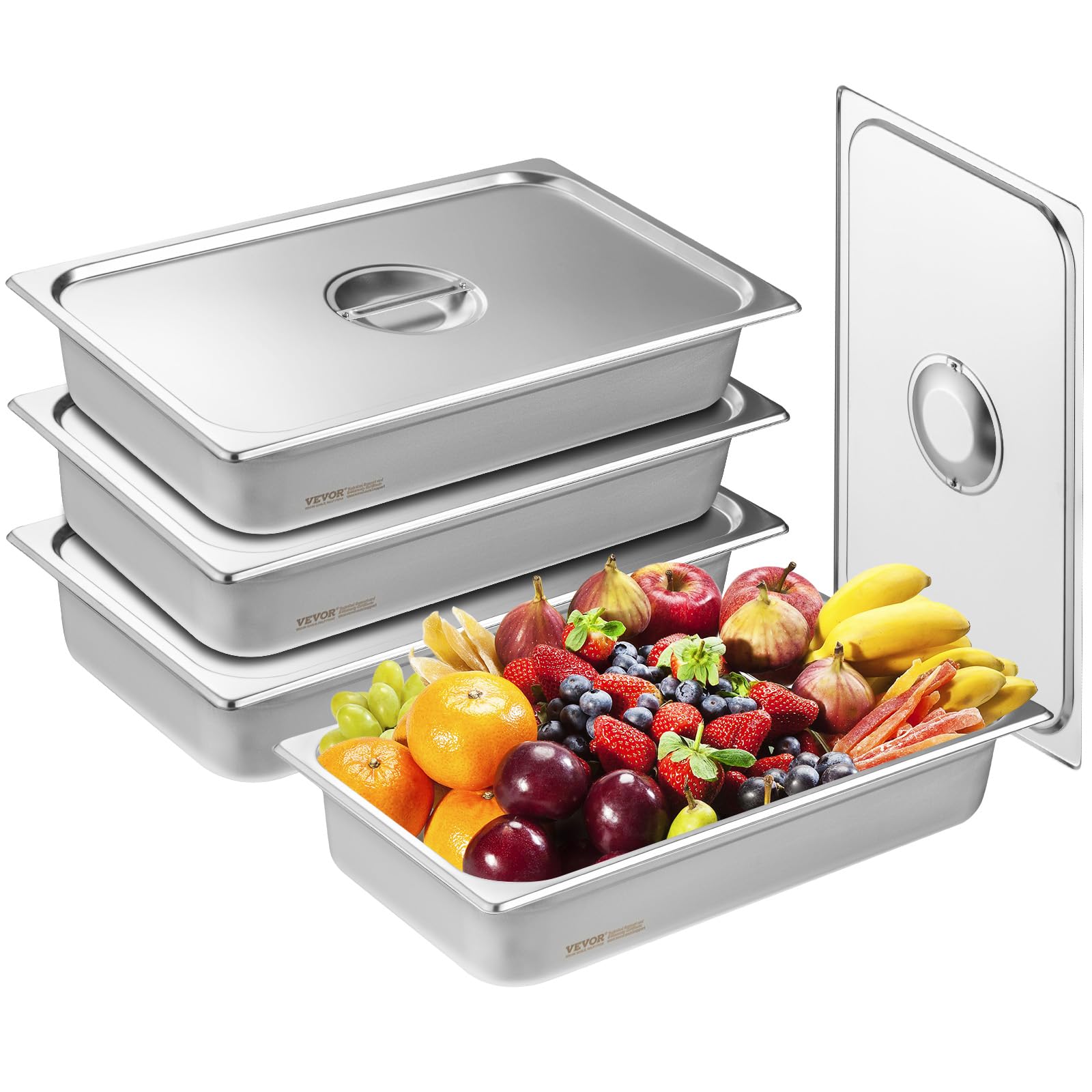 Foto 1 | Juego De Sartenes De Mesa Steam Vevor De Acero Inoxidable De Tamaño Completo Con Tapas - Venta Internacional.