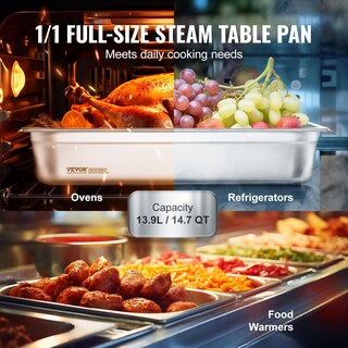 Foto 4 | Juego De Sartenes De Mesa Steam Vevor De Acero Inoxidable De Tamaño Completo Con Tapas - Venta Internacional.